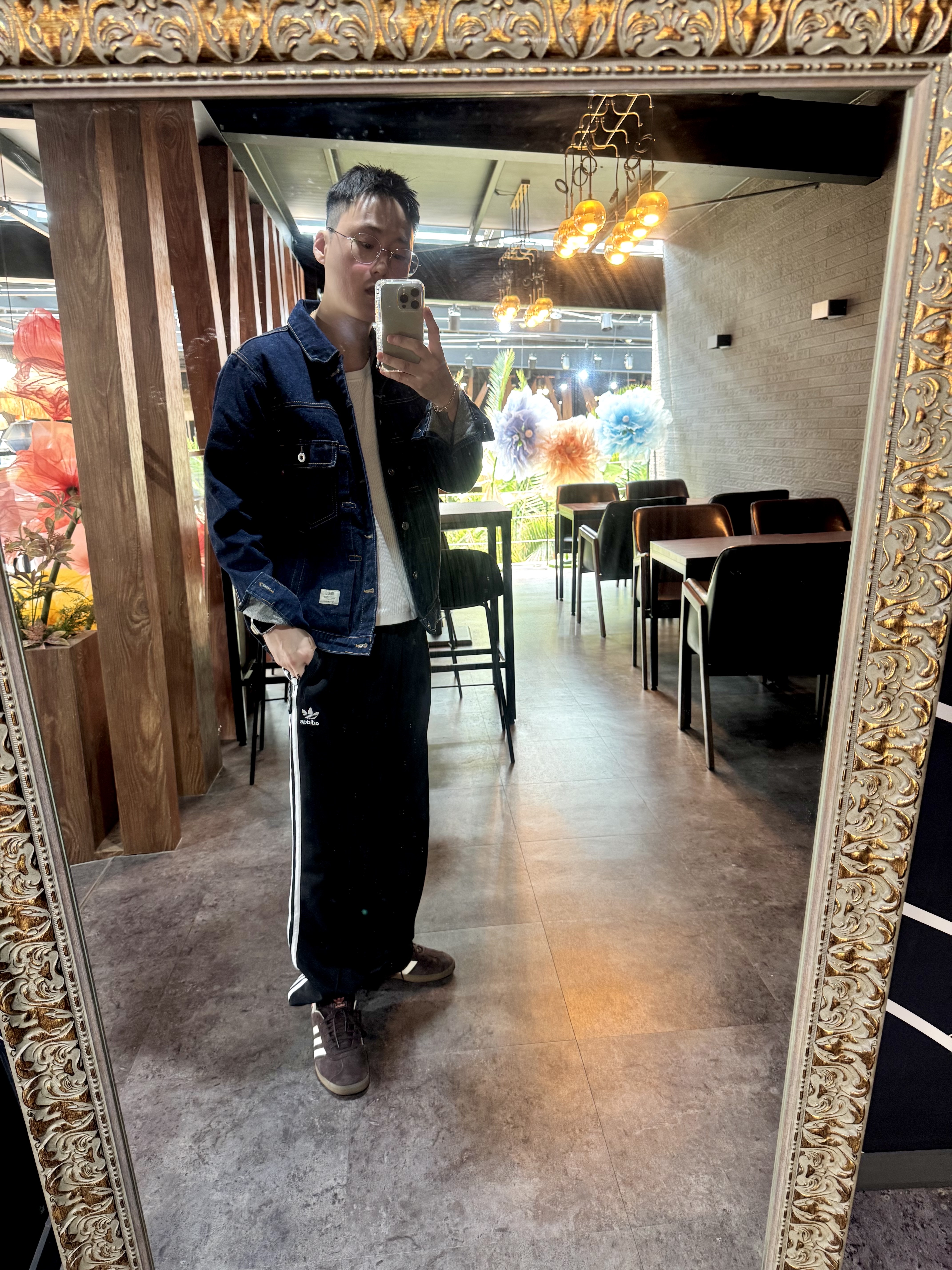 Adidas Adicolor Baggy Fit Firebird Track Pants Black - KR Sizing 착용 스타일