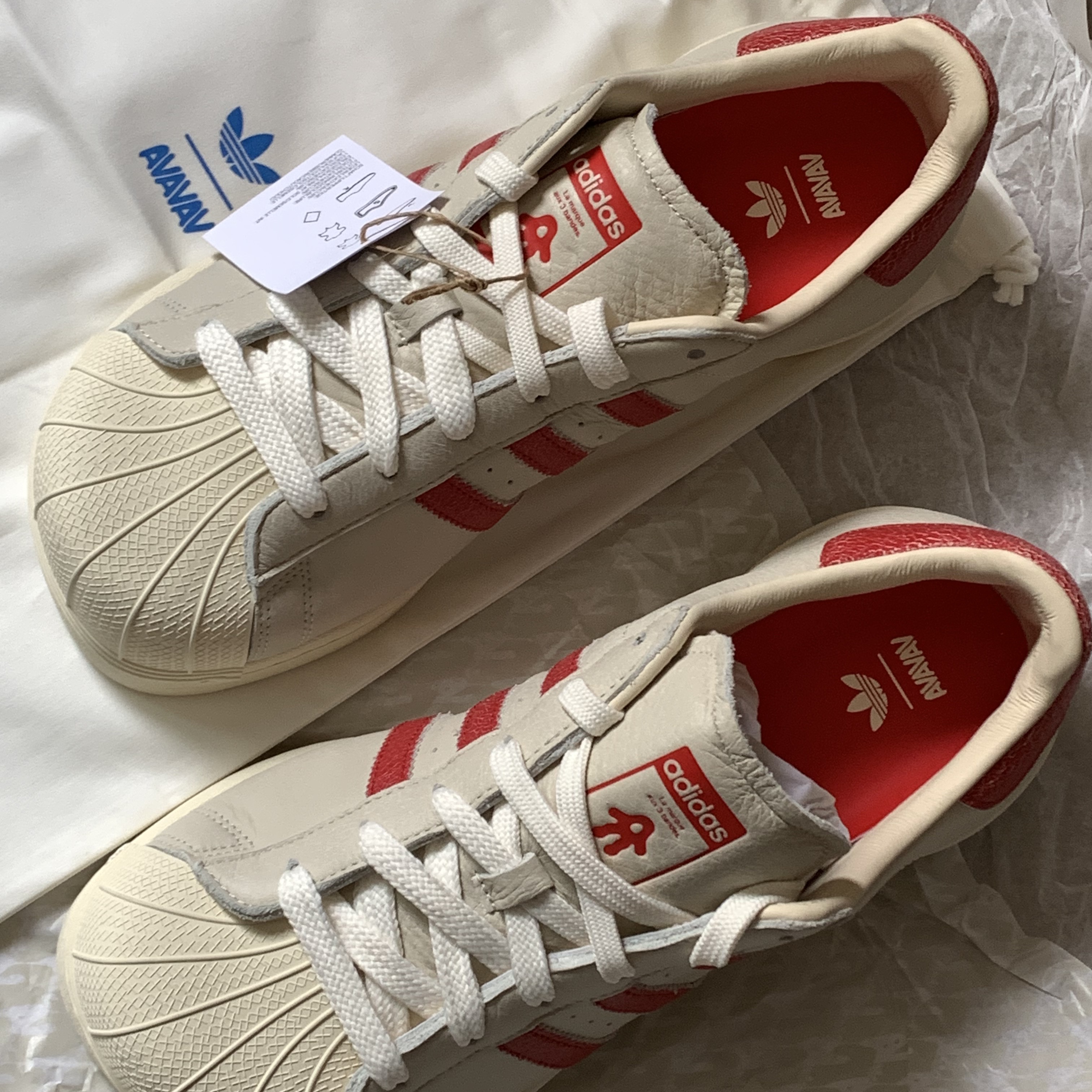 (W) Adidas x Avavav Superstar Crystal White Supplier Colour 착용 스타일 - 2