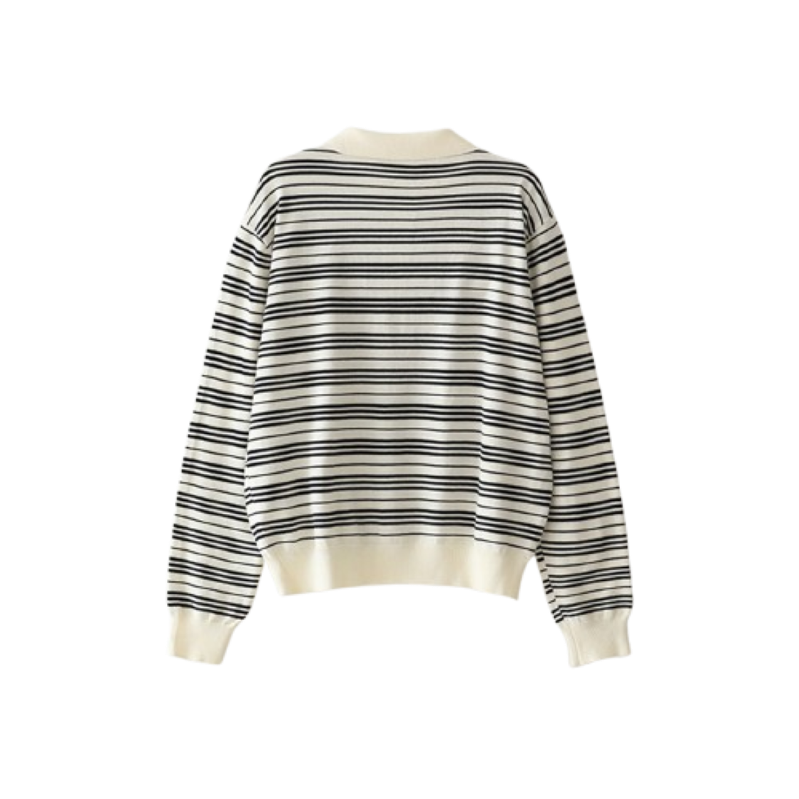 블루 선플라워 리조트 스트라이프 칼라 롱 슬리브 니트웨어 아이보리(Blue Sunflower Resort Striped Collar Long Sleeve Knitwear Ivory) - 3