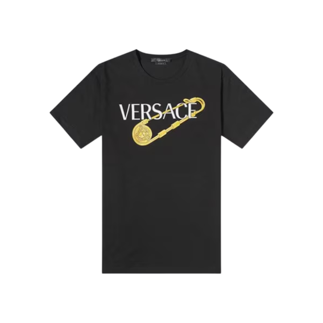 1001295-1A00932-1B000 Versace Clip Logo Print T-Shirt Black
