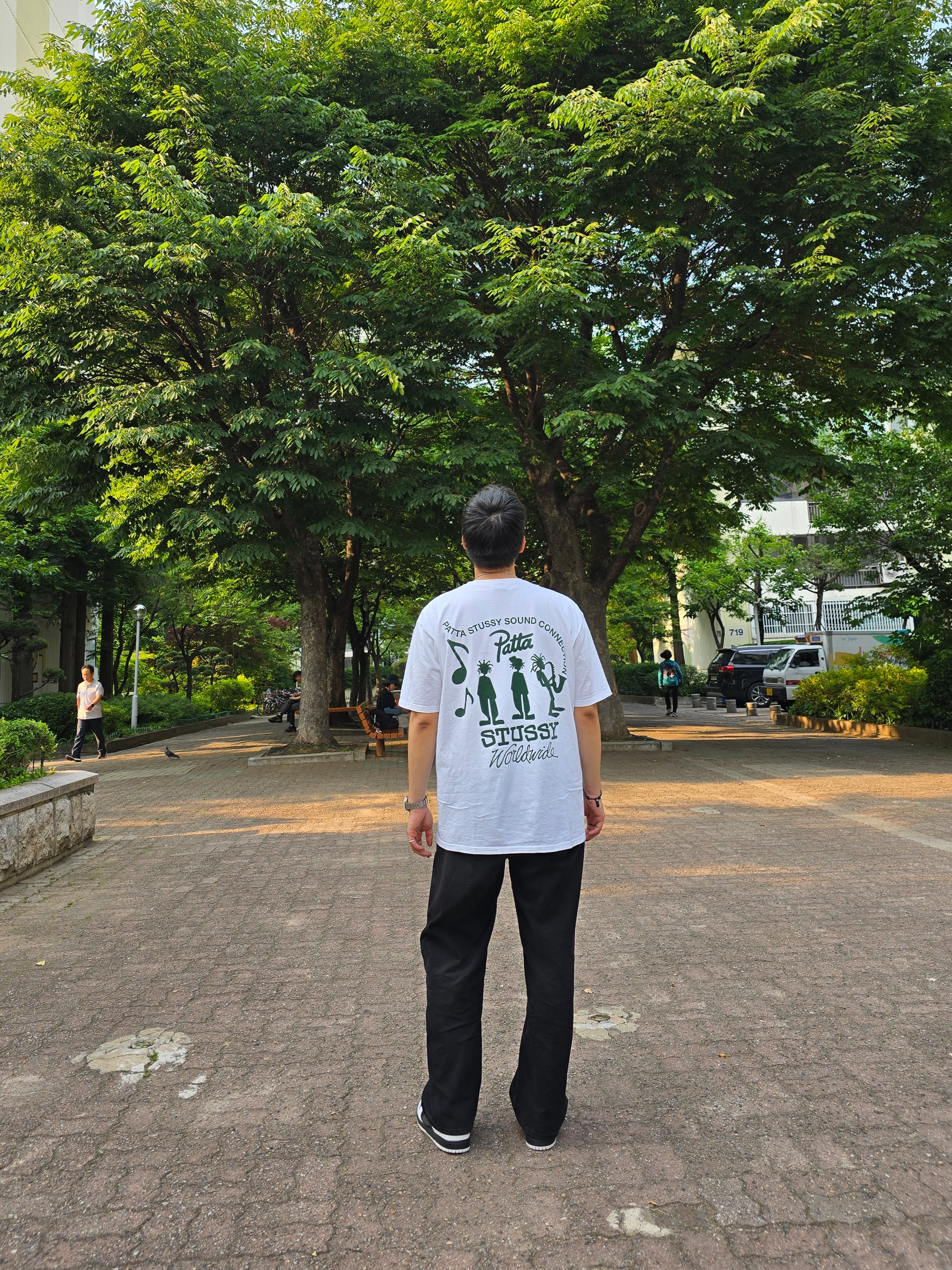 Stussy x Patta Sound Connection T-Shirt White, Rolex GMT-Master II 40mm 126710BLRO Black Oyster 착용 스타일 - 2