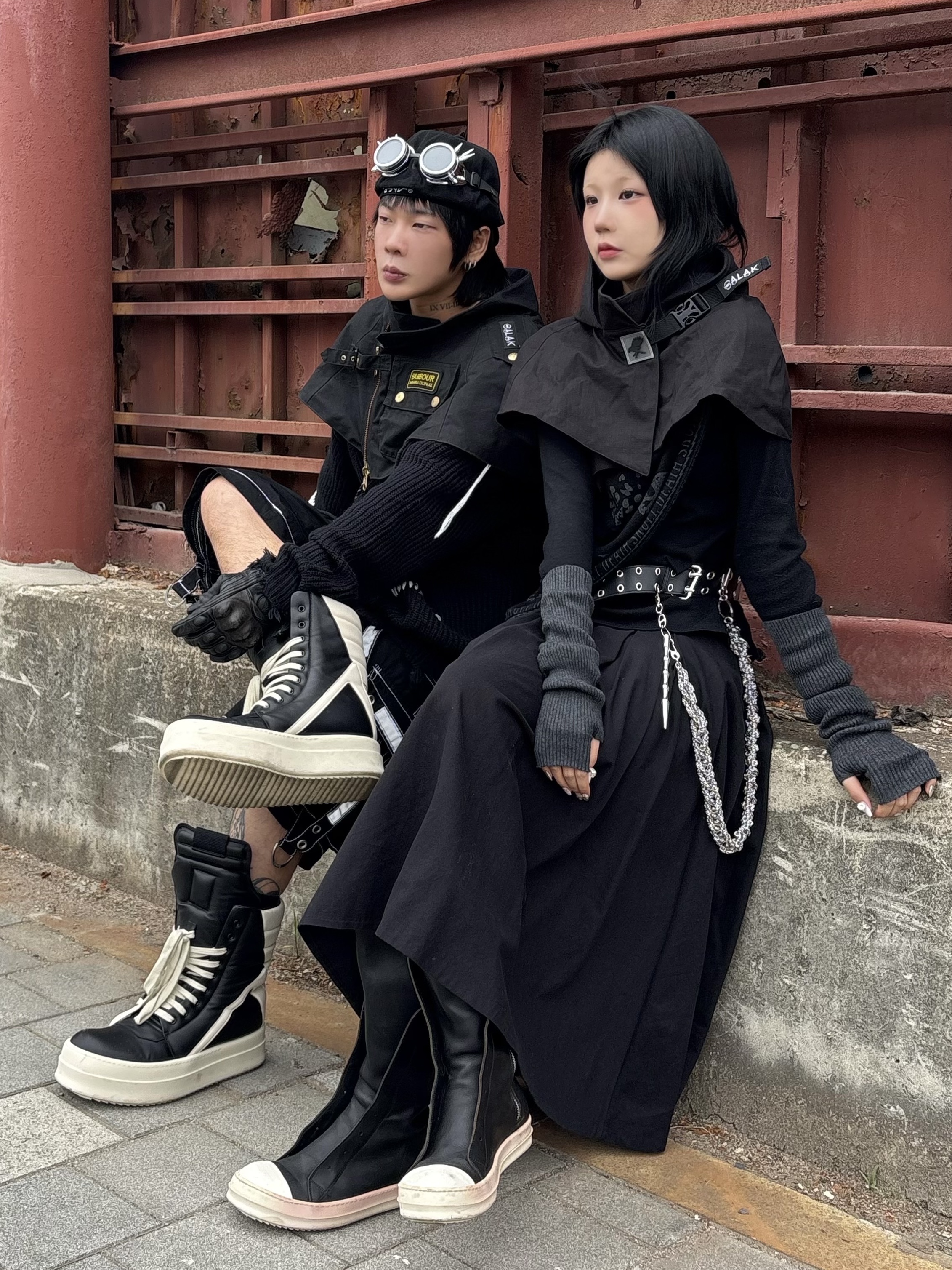 Rick Owens Mega Bumper Geobasket Black Milk 착용 스타일 - 1