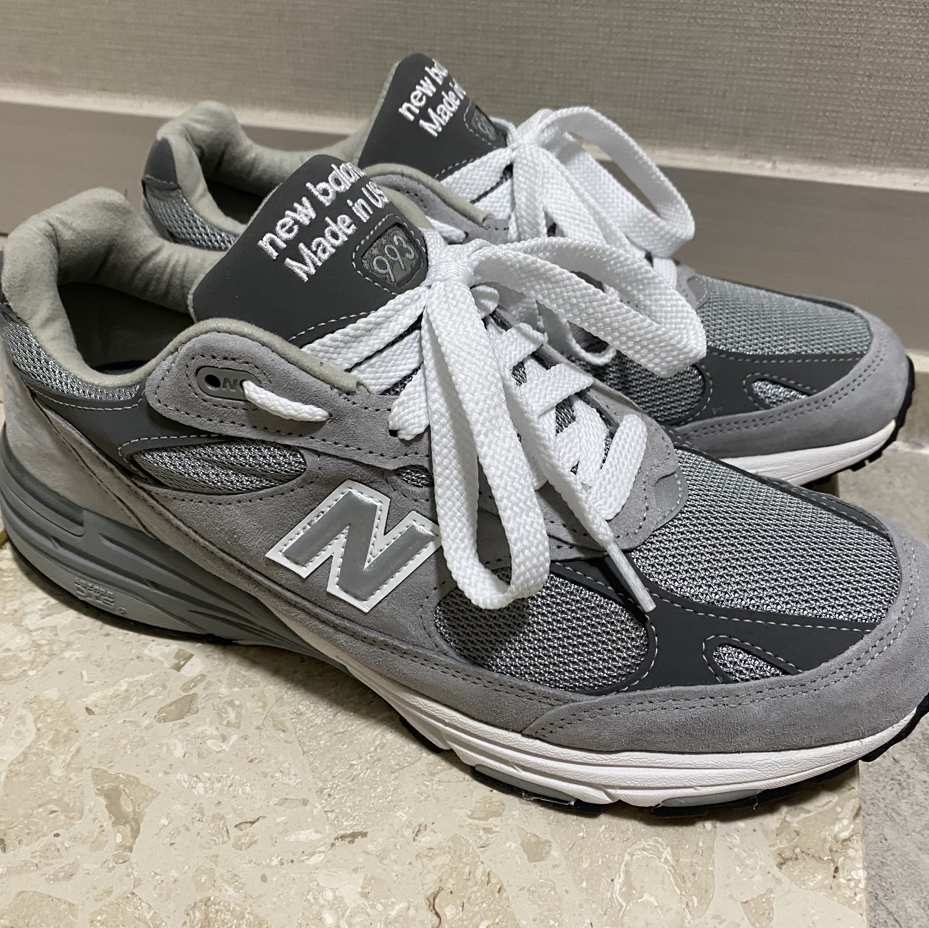 New Balance 993 Made in USA Grey - D Standard 착용 스타일 - 1