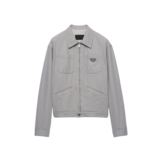 Prada Denim Blouson Jacket Gray