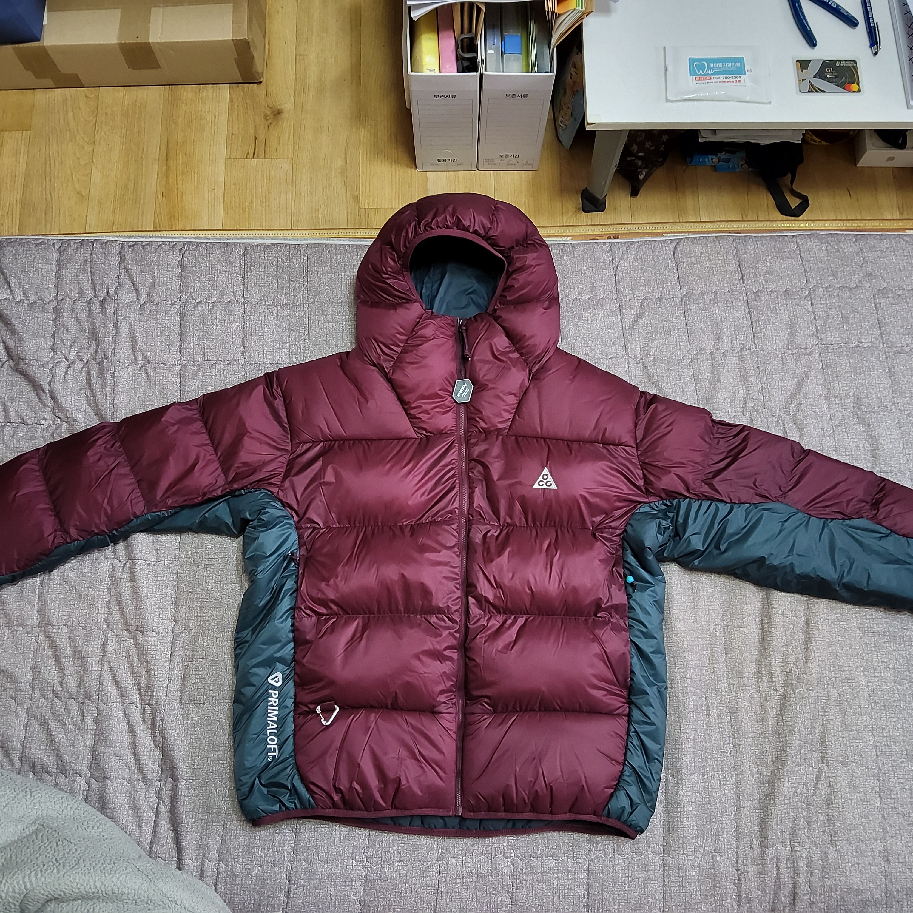 Nike ACG Therma-Fit ADV Lunar Lake Puffer Jacket Night Maroon - Asia 착용 스타일 - 1