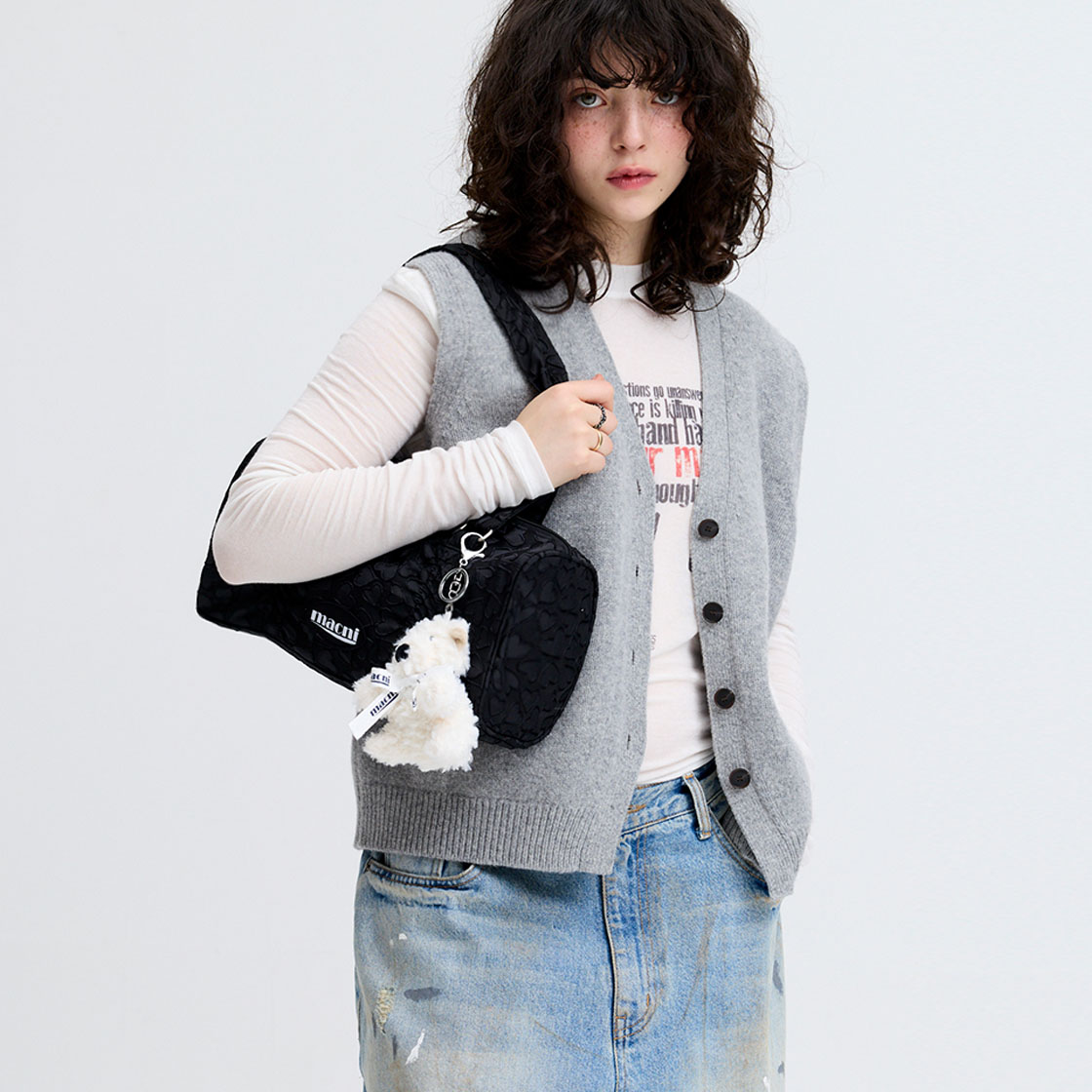마크니 아모라 미니 숄더백(MACNI Amora Mini Shoulder Bag Black) - 2