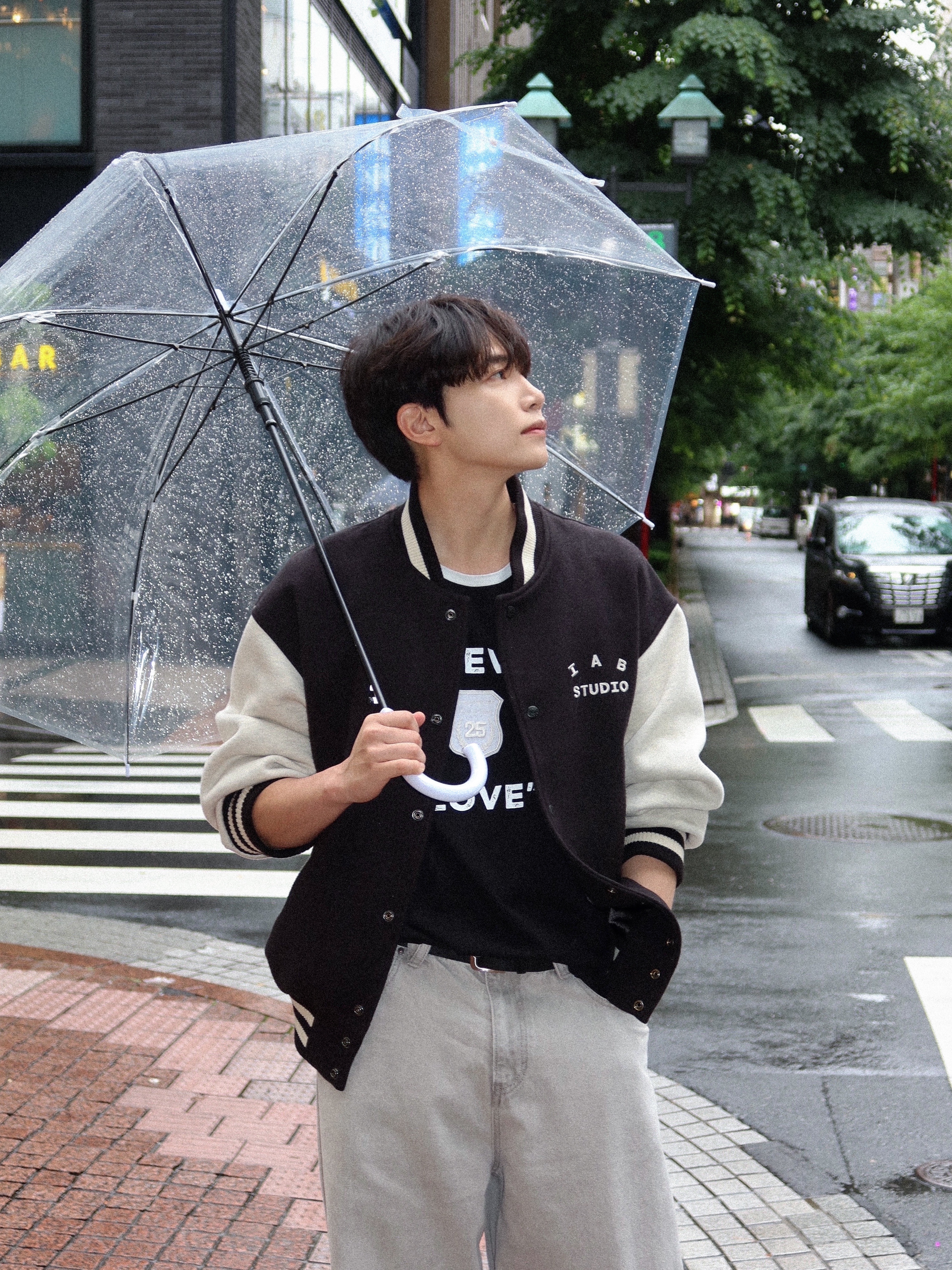 IAB Studio Stadium Jacket Black Ivory 착용 스타일 - 5