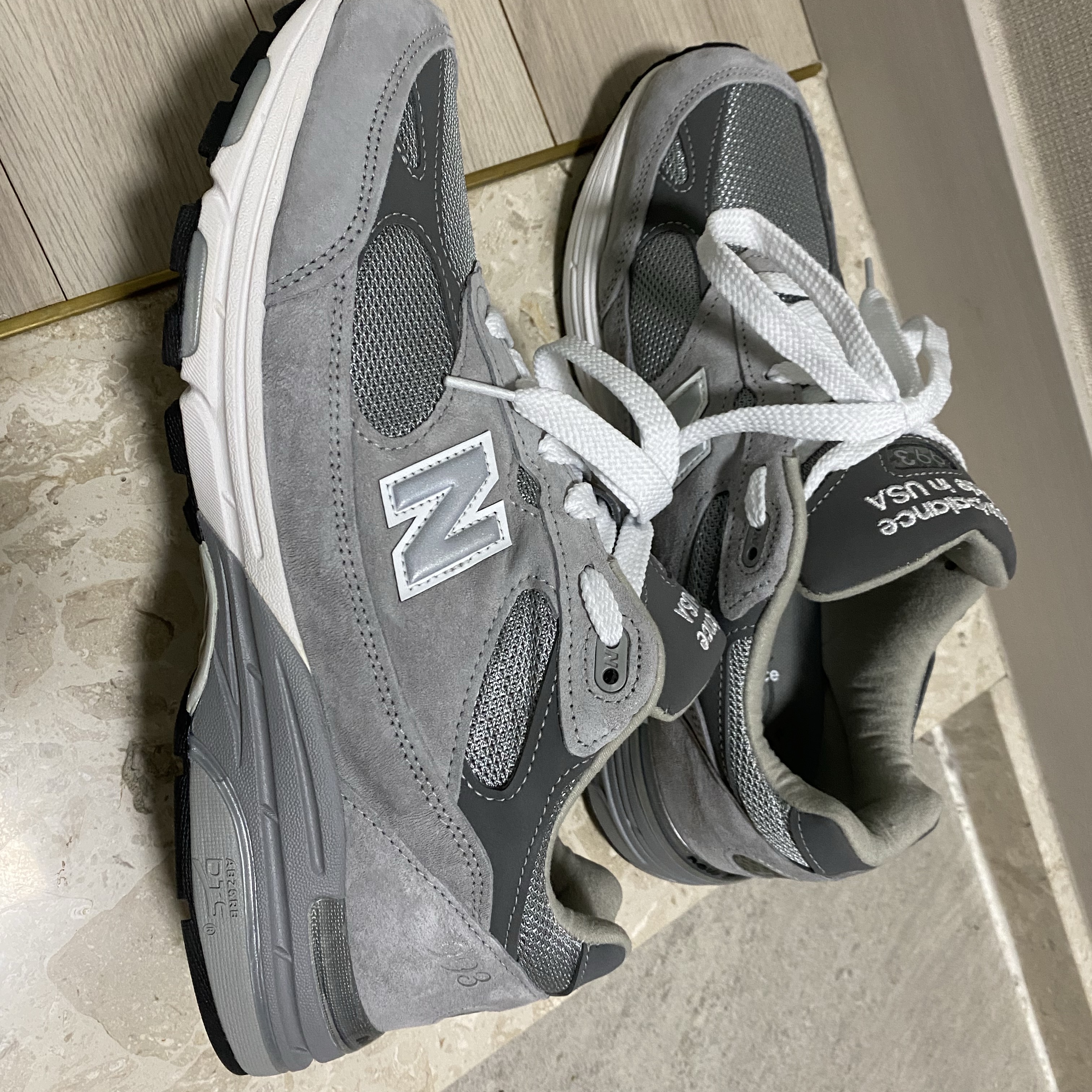 New Balance 993 Made in USA Grey - D Standard 착용 스타일 - 3