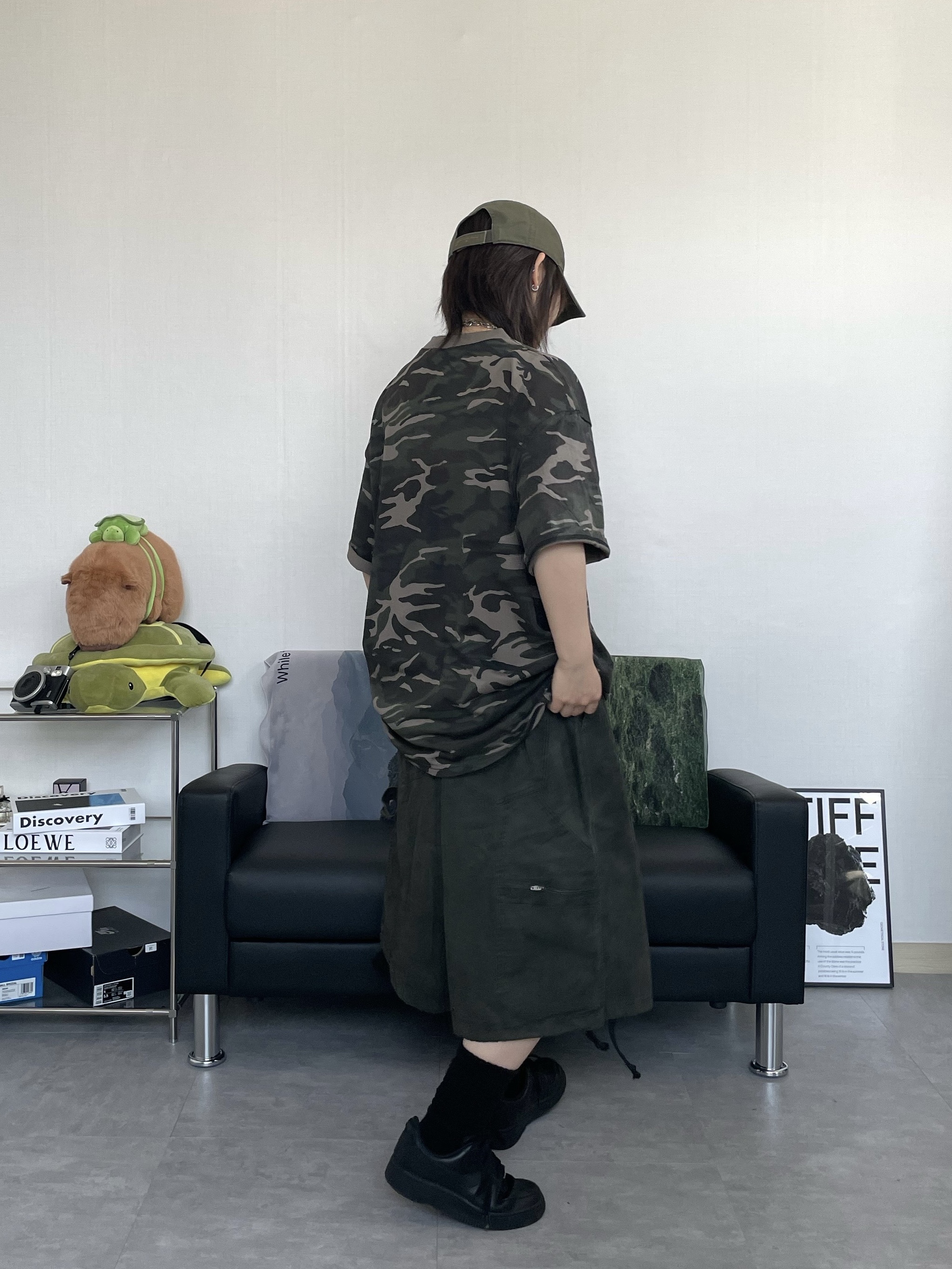 Carhartt Canvas Cap Army Green, (W) Nike Air Force 1 '07 Low Triple Black 착용 스타일 - 4