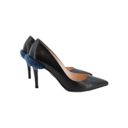 Fendi Leather Mink Fur Pointed Stiletto Heels