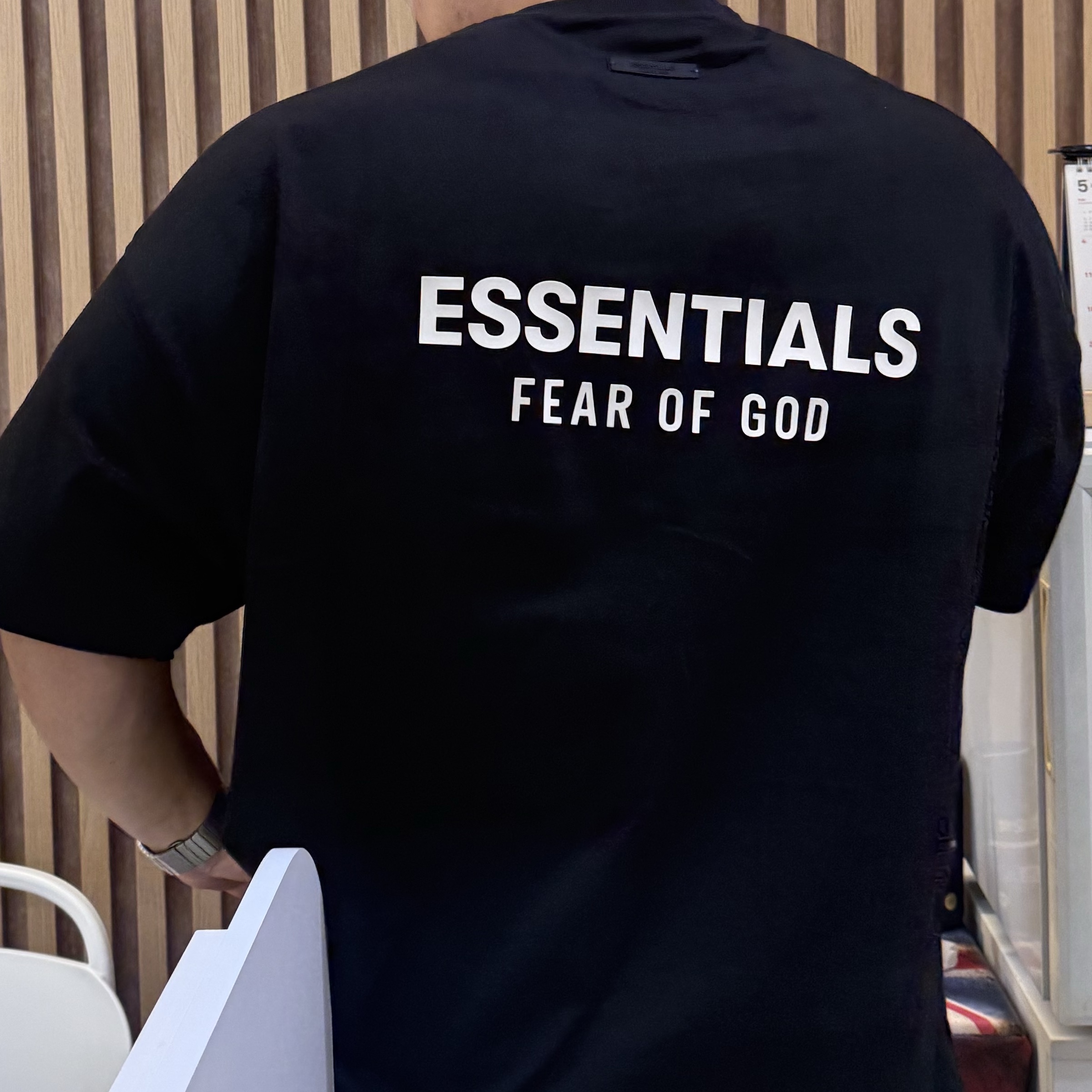 Essentials Jersey Crewneck T-Shirt Black - 24FW 착용 스타일