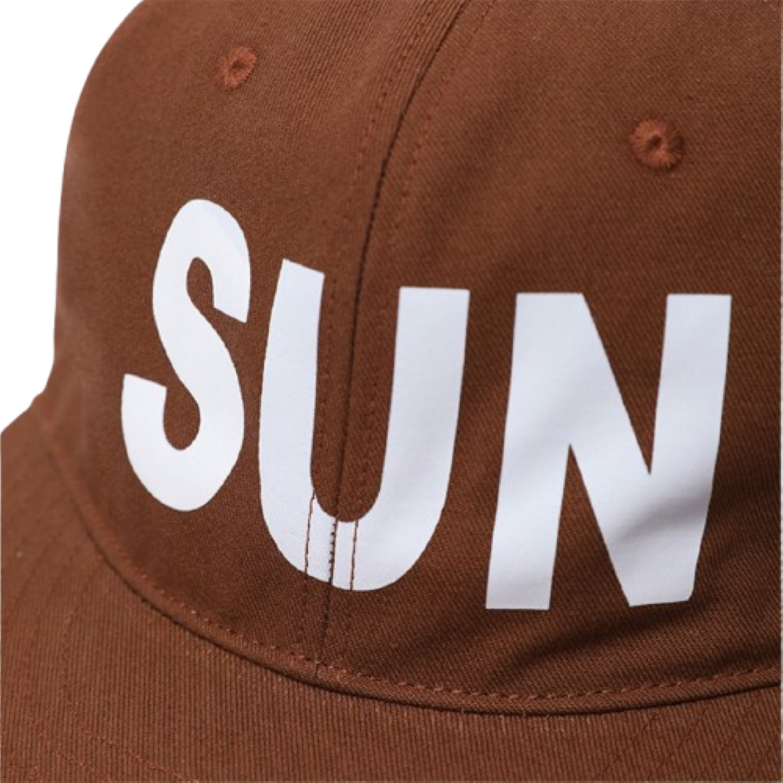 블루 선플라워 SUN 로고 프린팅 패널 캡  브라운(Blue Sunflower SUN Logo Printed Camp Cap Brown) - 5