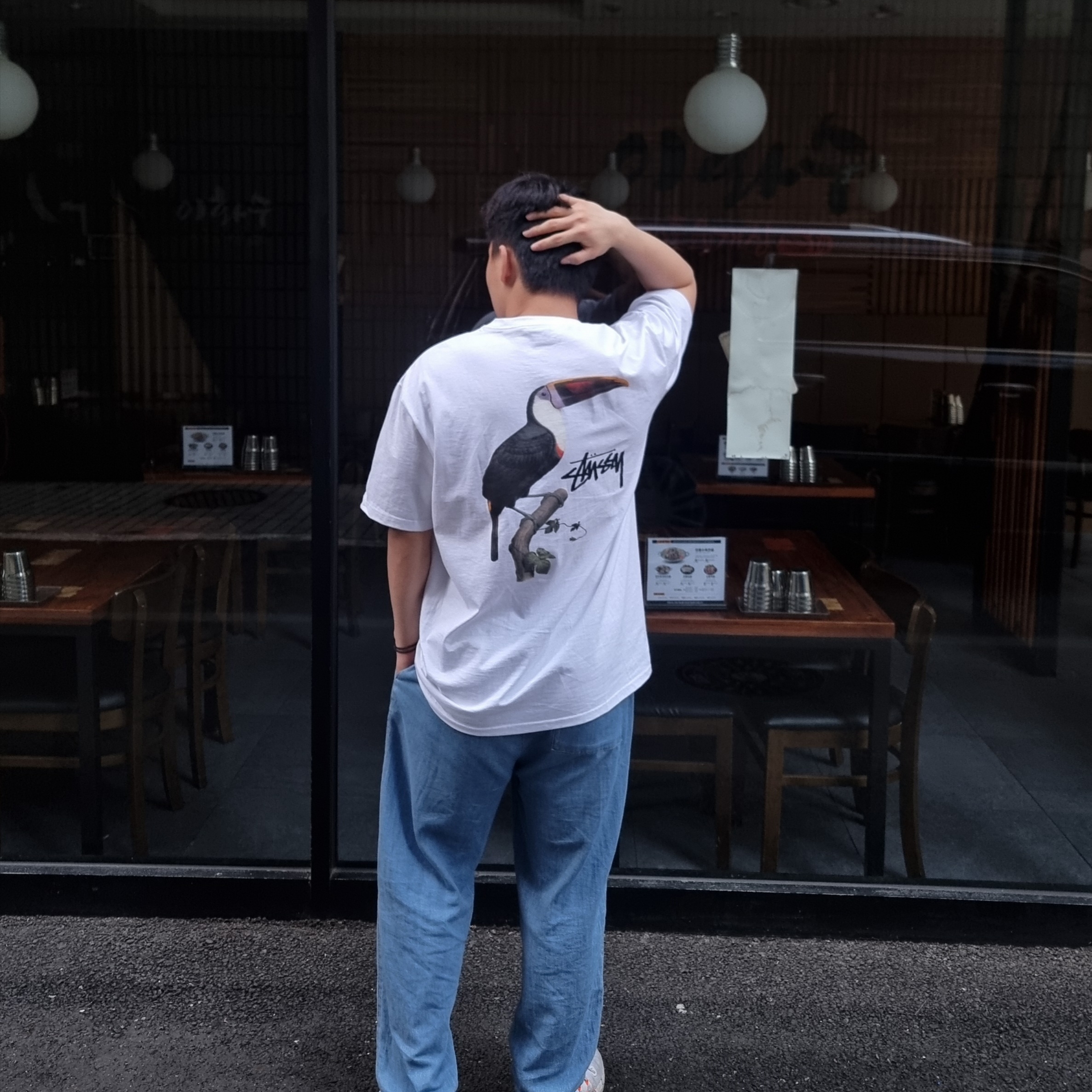 Stussy Toucan T-Shirt White 착용 스타일
