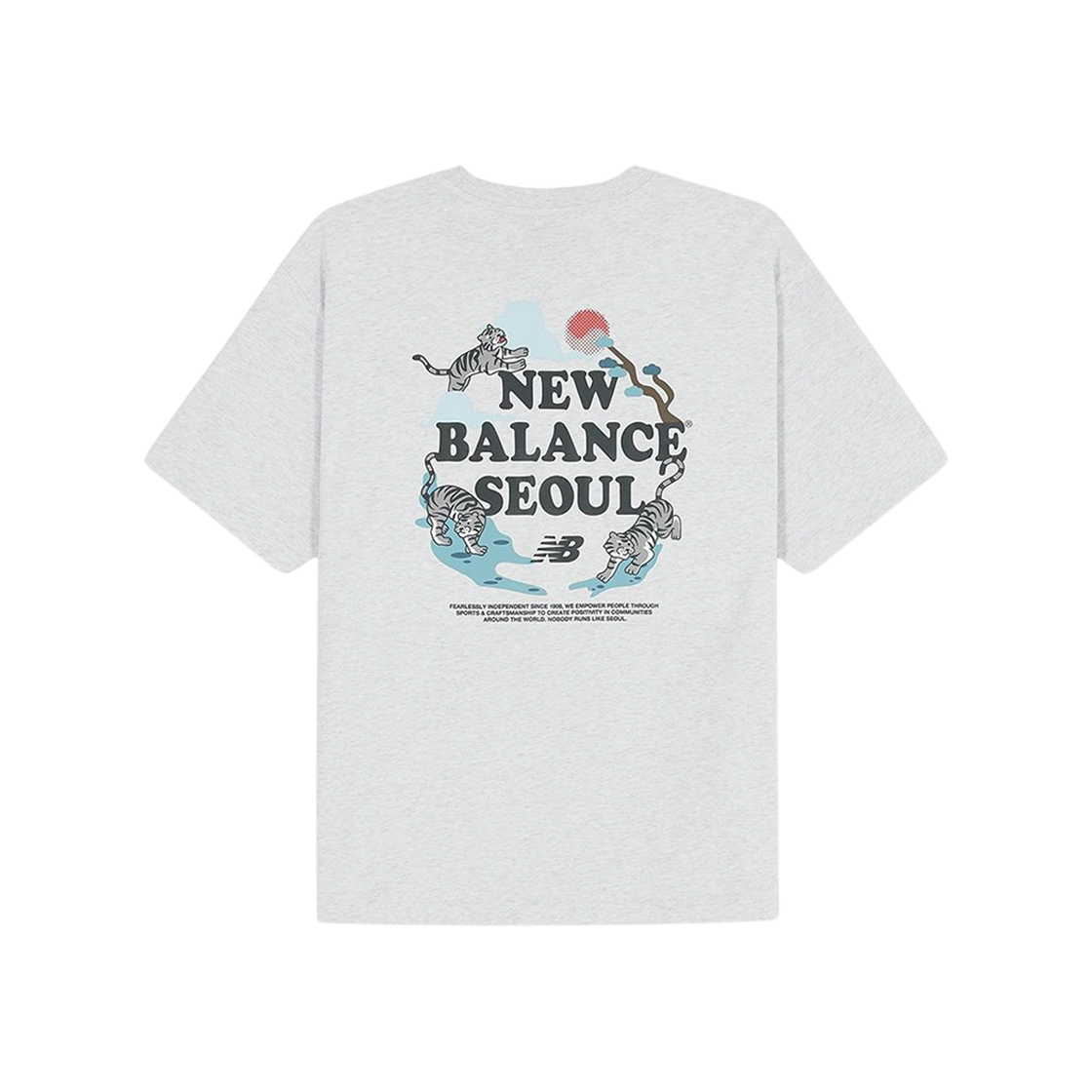 ◆New Balance◆ UNI NB SEOUL EXCLUSIVE T-SHIRT SEMI OVER FIT 뉴발란스 서울 타이거 세미 오버핏 티셔츠 라이트 그레이 | New