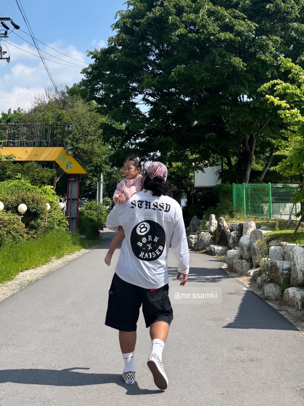 Stussy x Born X Raised Cookies & Cream Football Jersey Cream, Supreme x Nike Denim Short Black - 24SS 착용 스타일 - 1