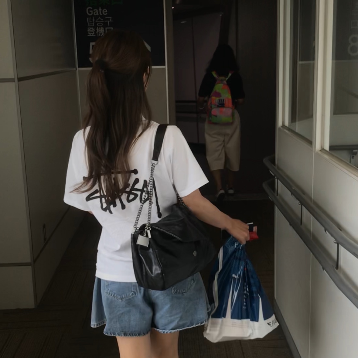 Stussy Basic Stussy T-Shirt White 2024, 2025, Zara Rock Style Flap Shoulder Bag Black 착용 스타일