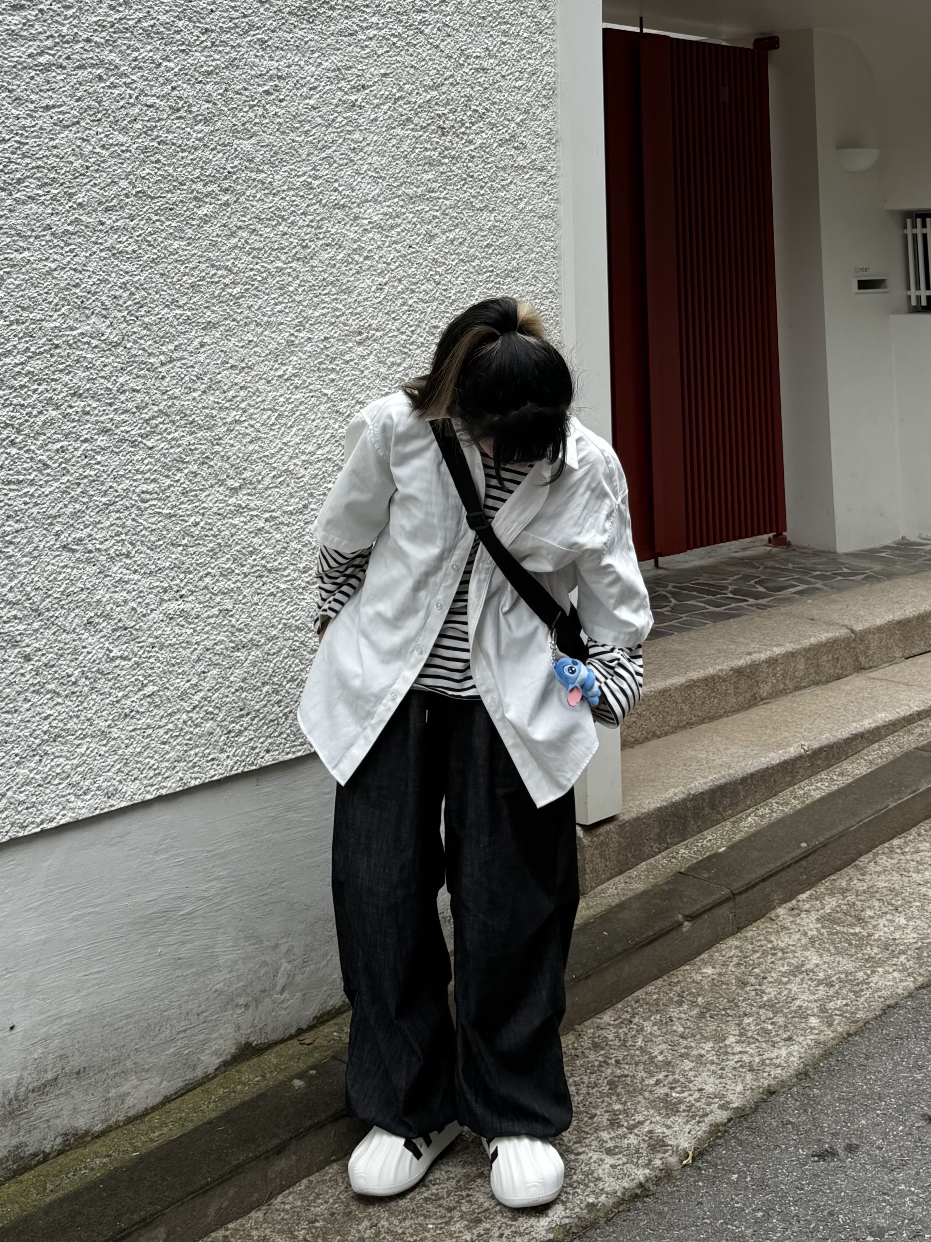 Adidas Adifom Superstar Core White 착용 스타일