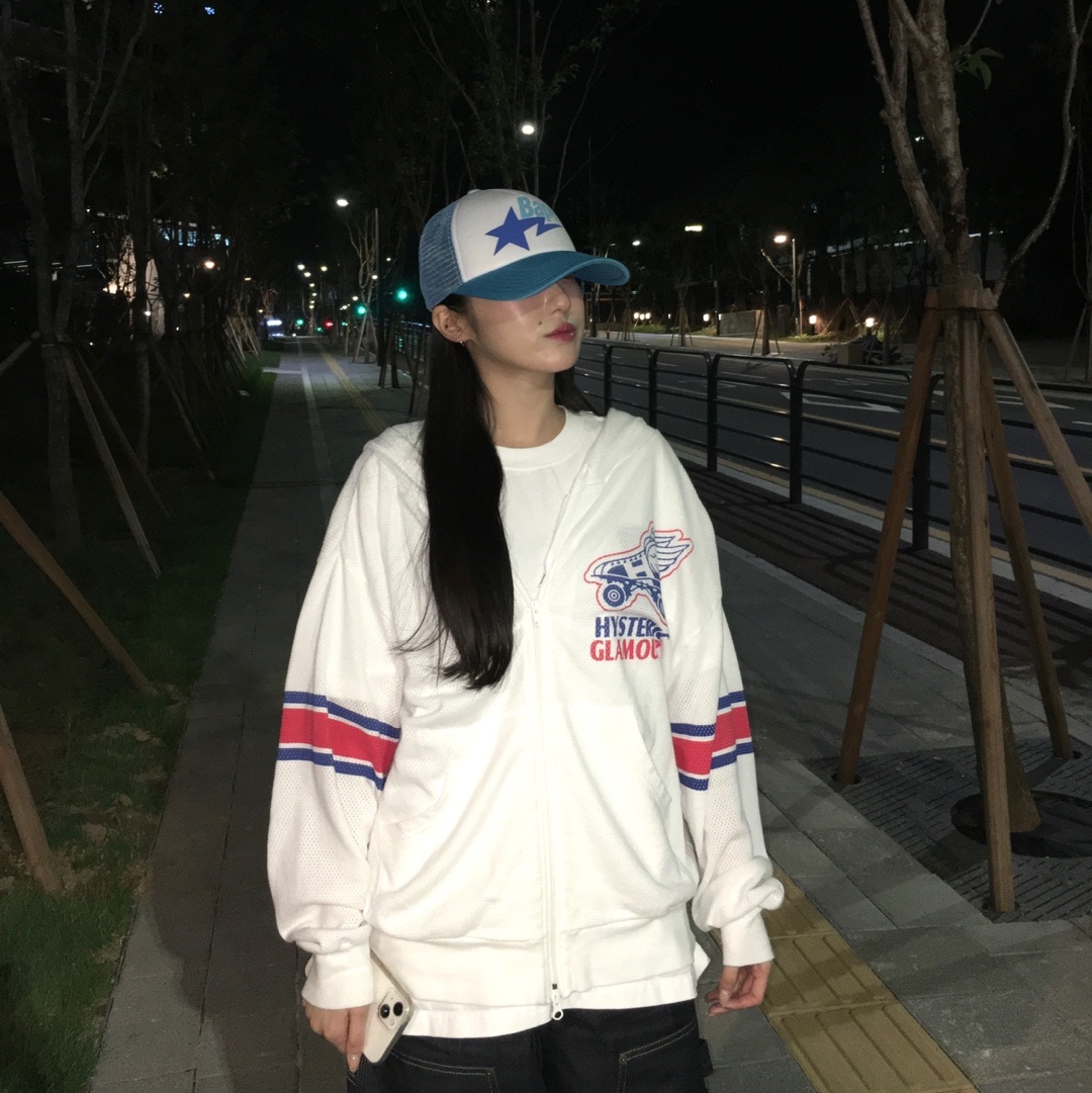BAPE Sta Mesh Cap Blue 착용 스타일 - 5