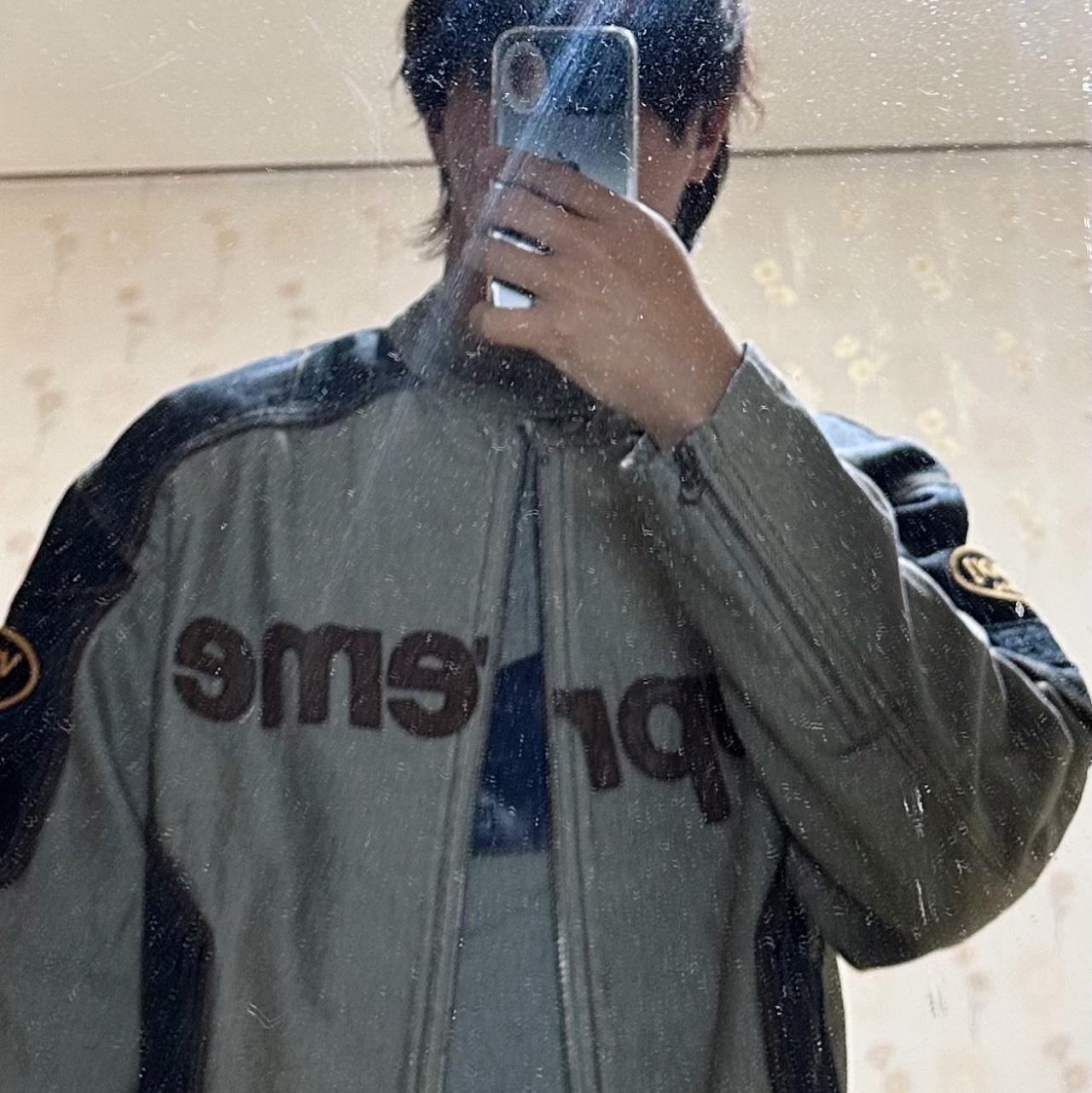 Supreme x Vanson Leathers Cordura Cotton Jacket Denim - 25SS 착용 스타일