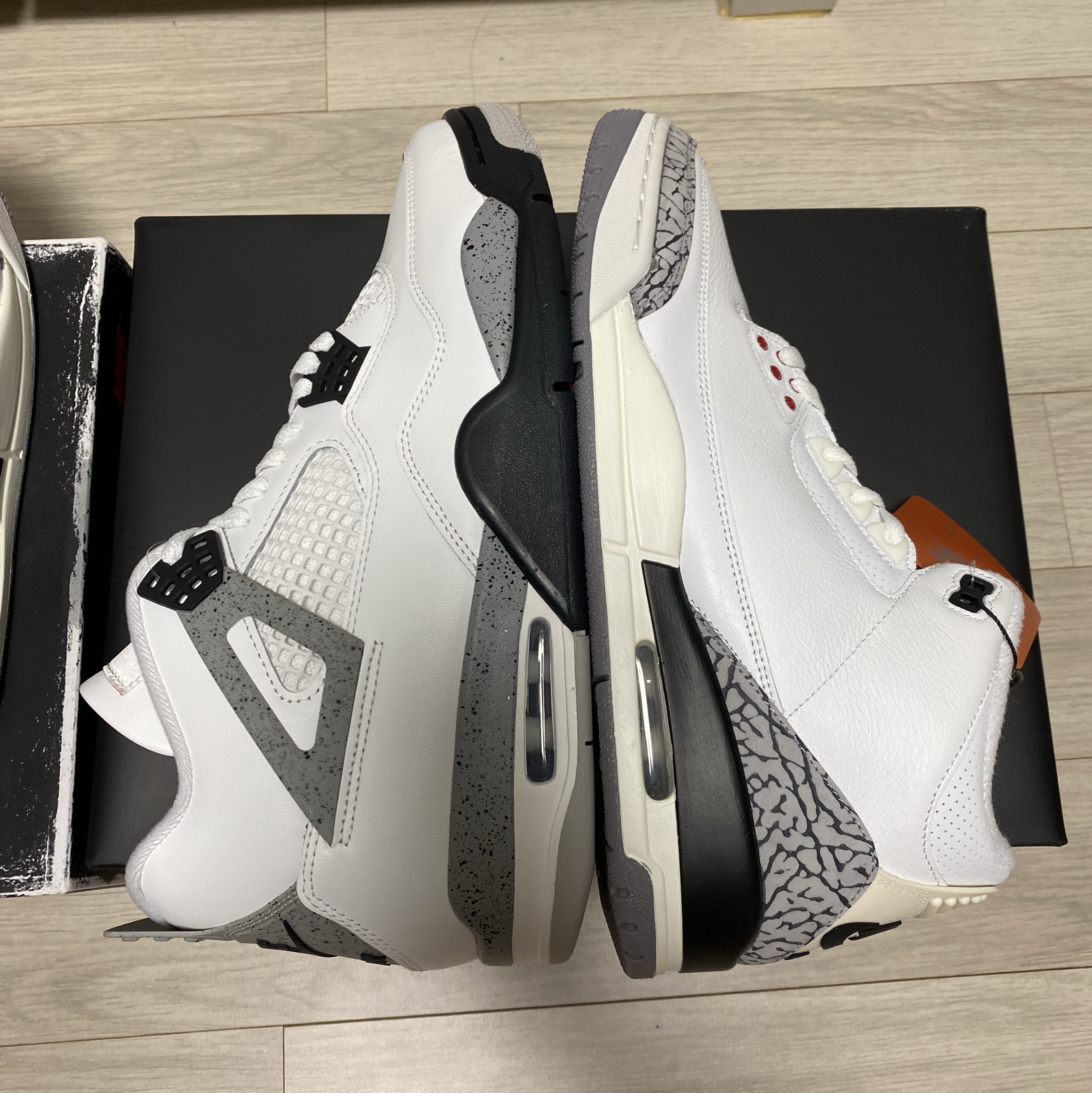 Jordan 4 Retro OG White Cement 2025, Jordan 3 Retro White Cement Reimagined 착용 스타일 - 3