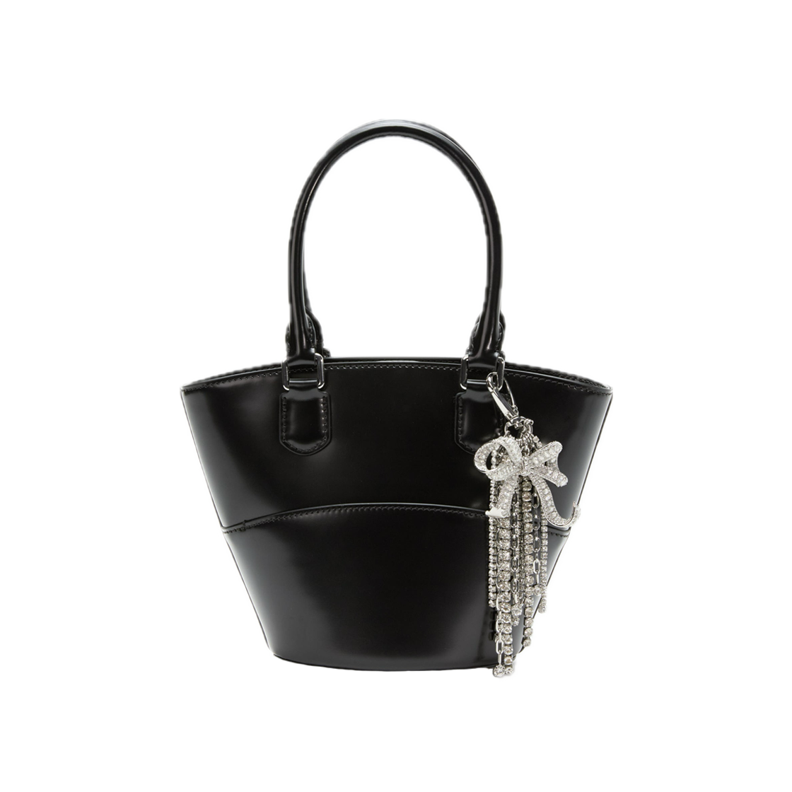 셀프 포트레이트 우먼 레더 참 토트 백 블랙 - 25FW(Self Portrait Women Leather Charm Tote Bag Black - 25FW)