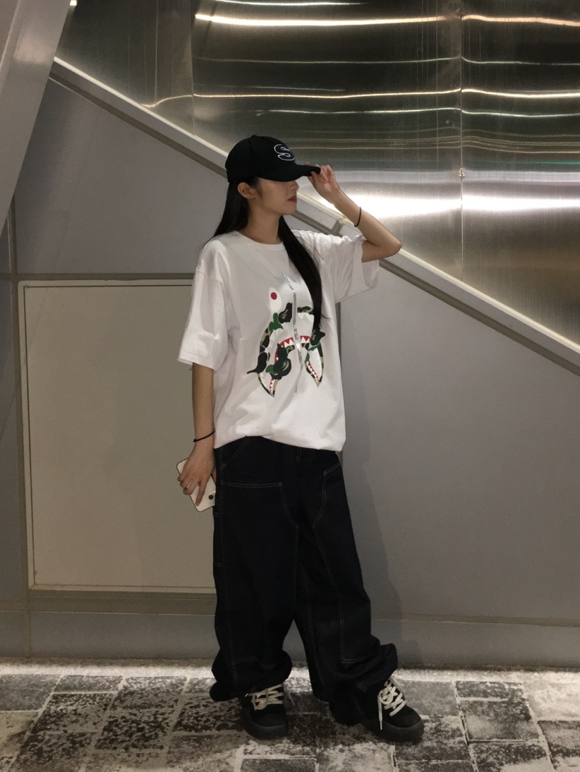 Stussy Chenille S Low Pro Cap Black, ERL Vamp Skate Shoe Pirate Black 착용 스타일 - 3
