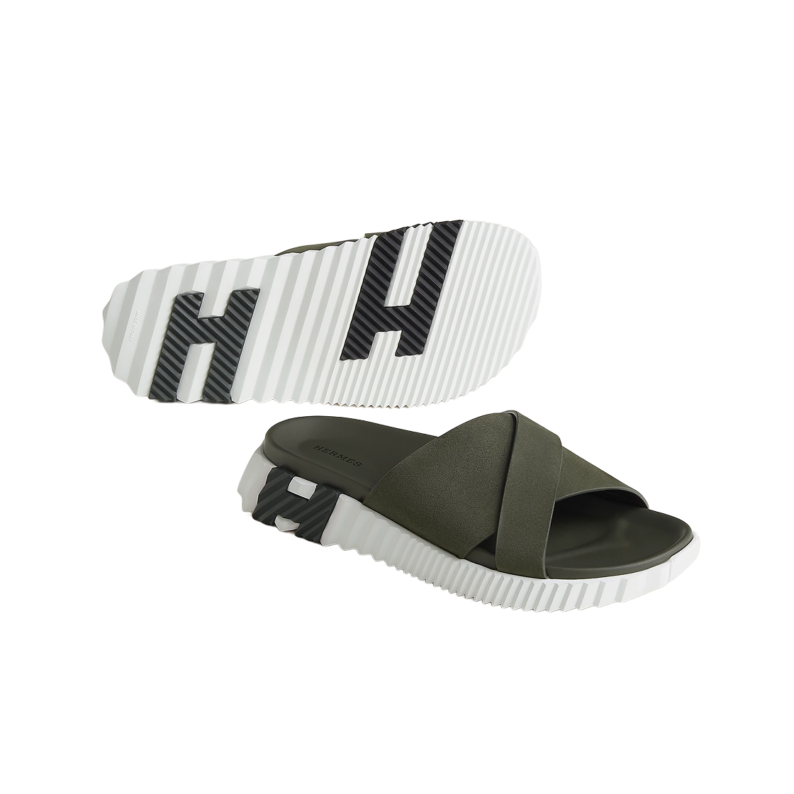 에르메스 인프라 샌들 스웨이드 고트스킨 & 베르 포레(Hermes Infra Sandal Suede Goatskin & Vert Foret) - 2