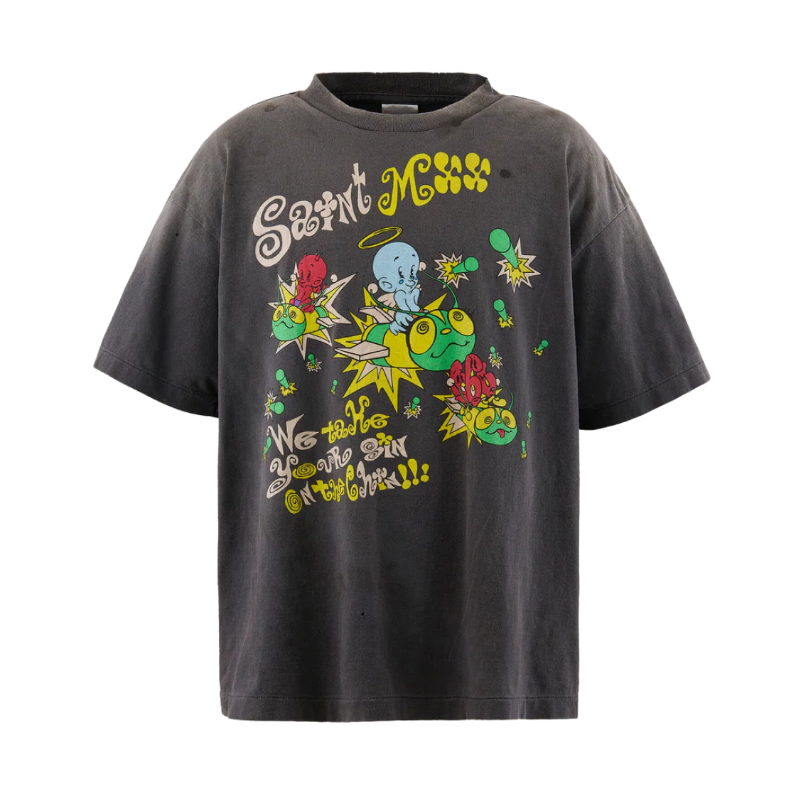 세인트 마이클 세인트 MX6 숏슬리브 티셔츠 블랙 - 25SS(Saint Mxxxxxx Saint MX6 S/S T-Shirt Black - 25SS)