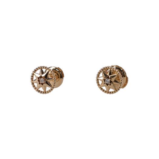 ITWFAQQUBSDN Dior Rose de Vent Earrings Small Diamond Yellow Gold