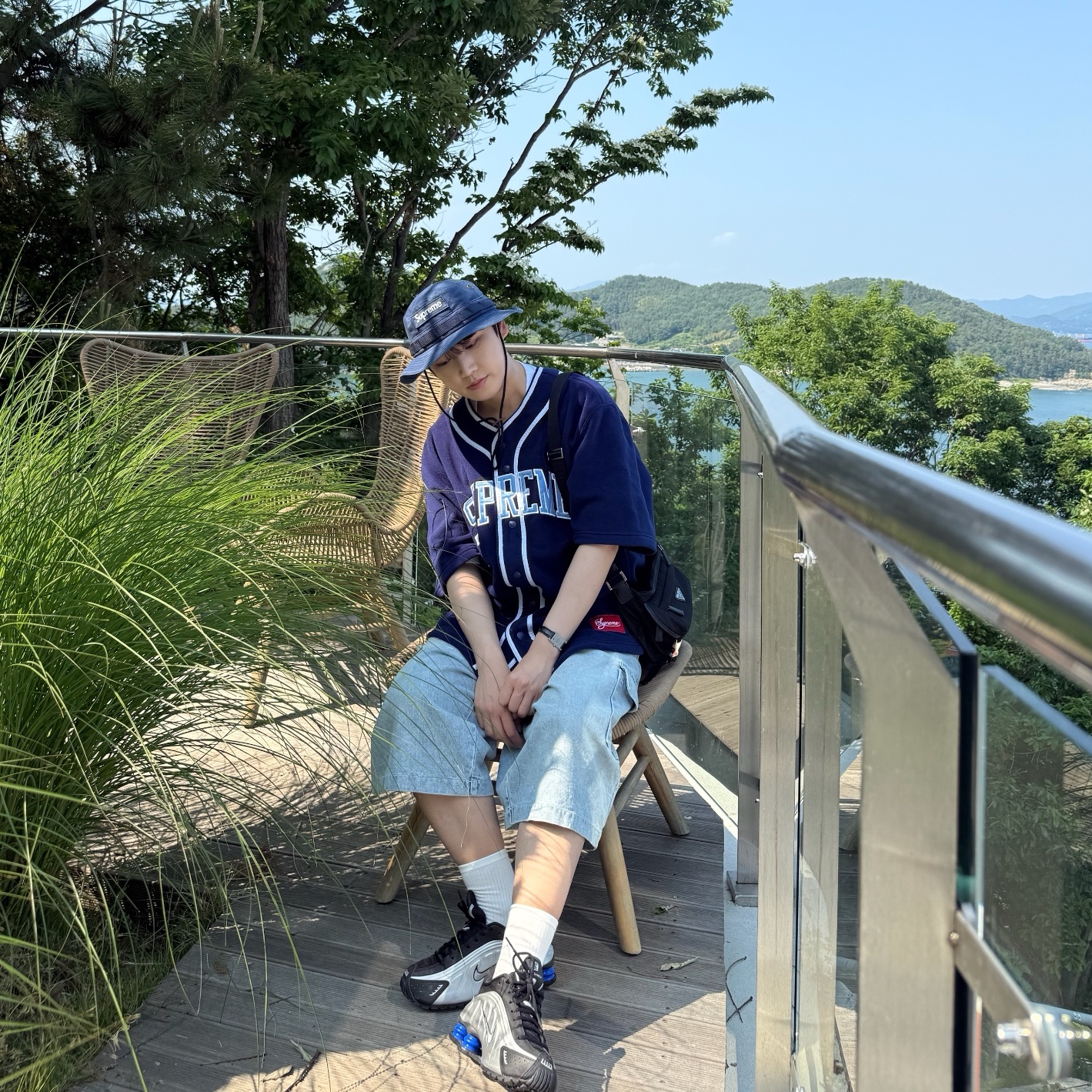 Supreme Military Boonie Navy - 24FW, Supreme Polartec Baseball Jersey Navy - 24FW 착용 스타일 - 3