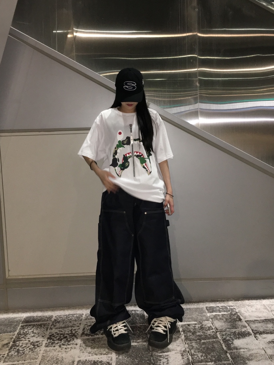 Stussy Chenille S Low Pro Cap Black, ERL Vamp Skate Shoe Pirate Black 착용 스타일 - 4