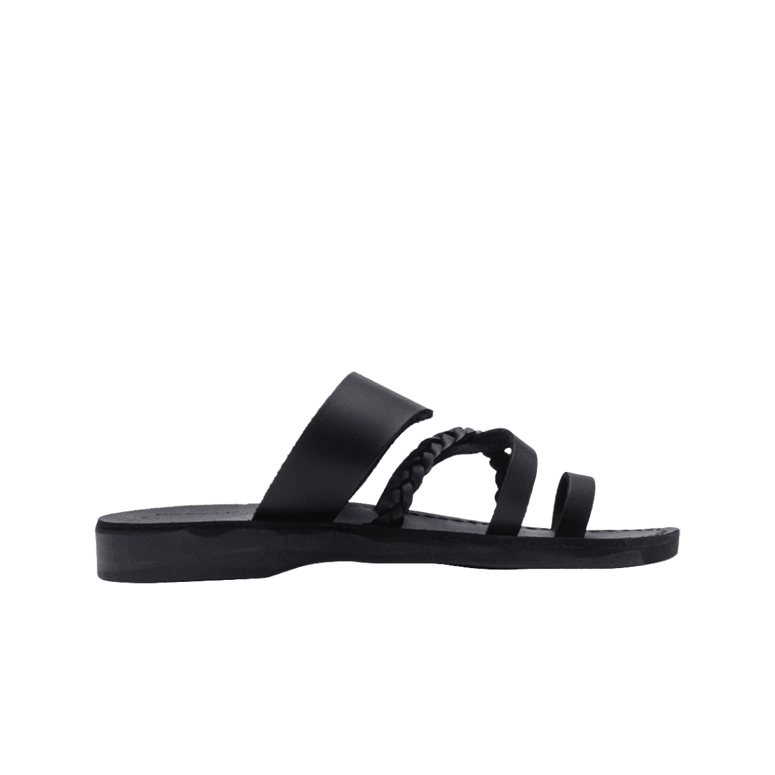 예루살렘 샌들 1050 토 로푸 스트랩 레베카 슬라이드 블랙