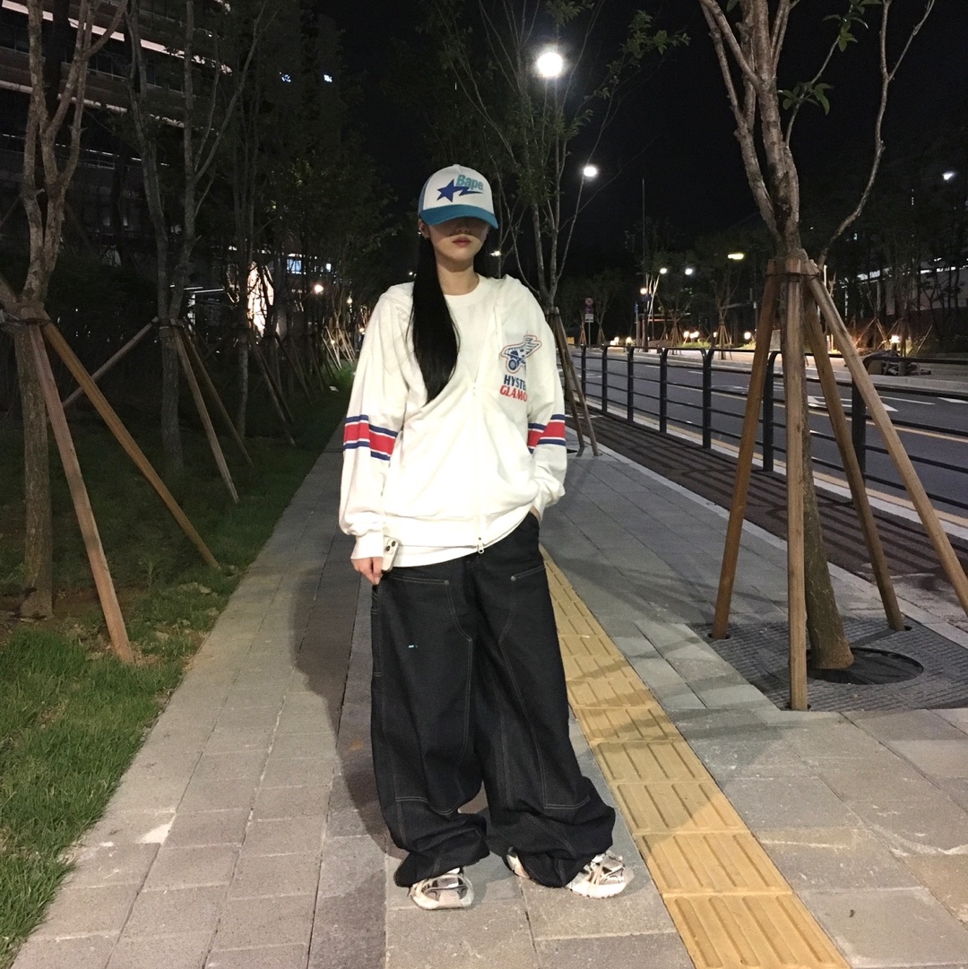 BAPE Sta Mesh Cap Blue 착용 스타일 - 3