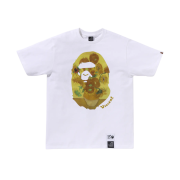 BAPE x Van Gogh Museum Ape Head Canvas Art T-Shirt White Yellow