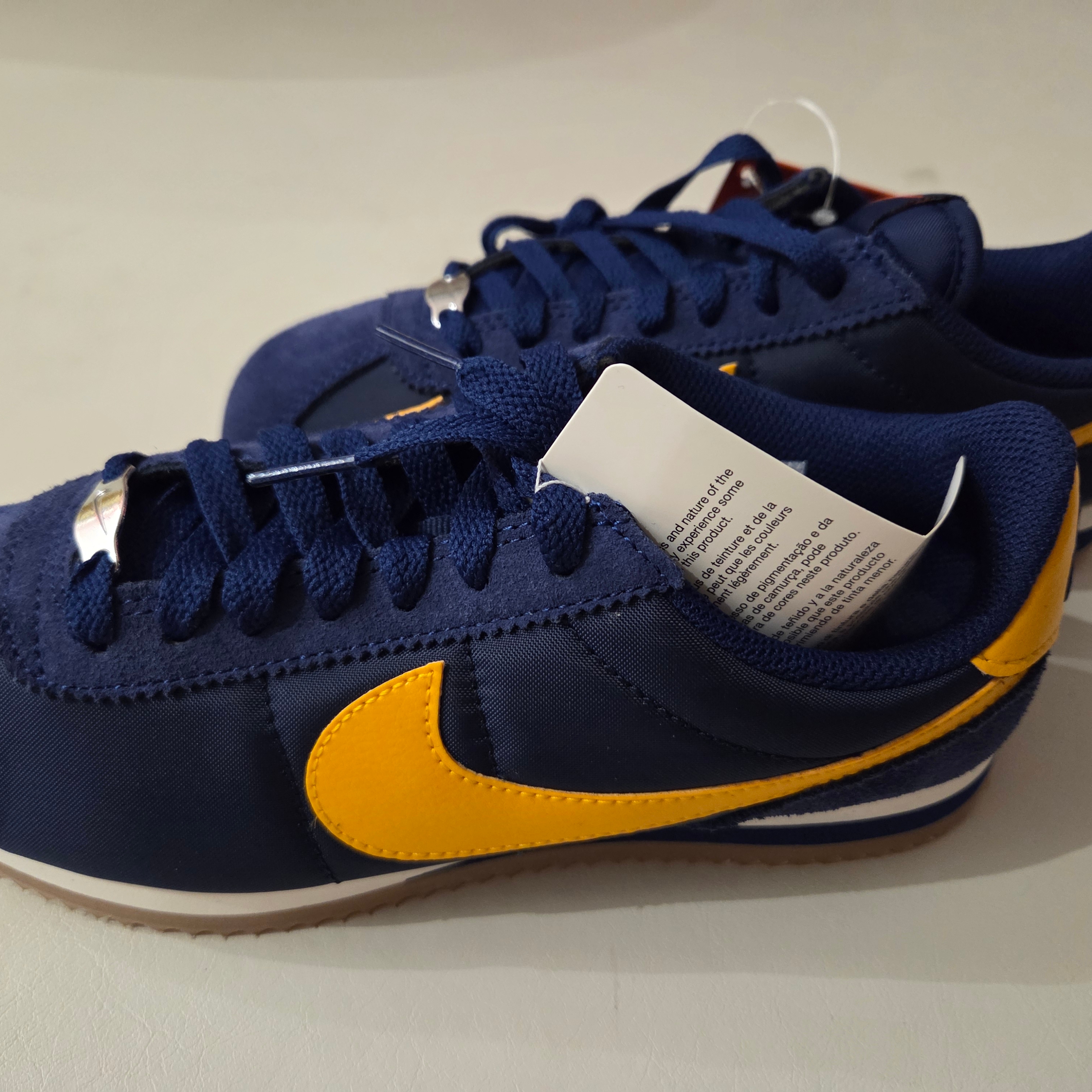 (W) Nike Cortez Textile Midnight Navy Blue Void 착용 스타일 - 1