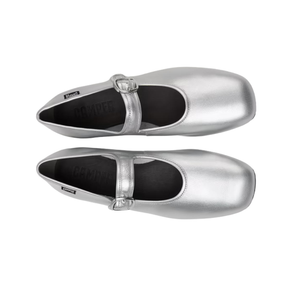 (W) 캠퍼 까시 미라 레더 발레리나 실버((W) Camper Casi Myra Leather Ballerinas Silver) - 2