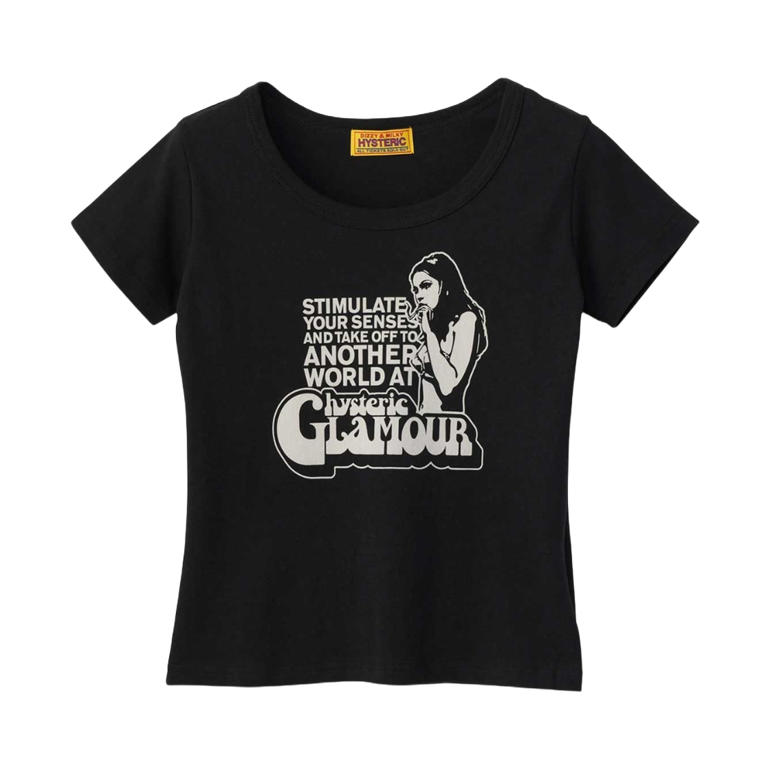 (W) 히스테릭 글래머 스모킹 걸 치비 티셔츠 블랙((W) Hysteric Glamour Smoking Girl Chibi T-Shirt Black) - 1