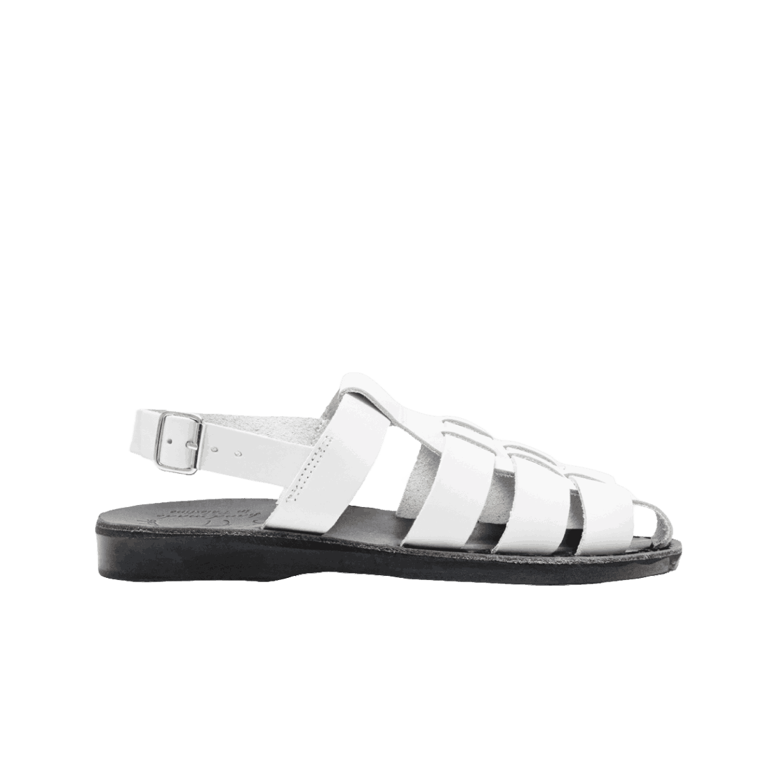 JS-1041-WH-BK Jerusalem Sandals No.1041 Michael White Black