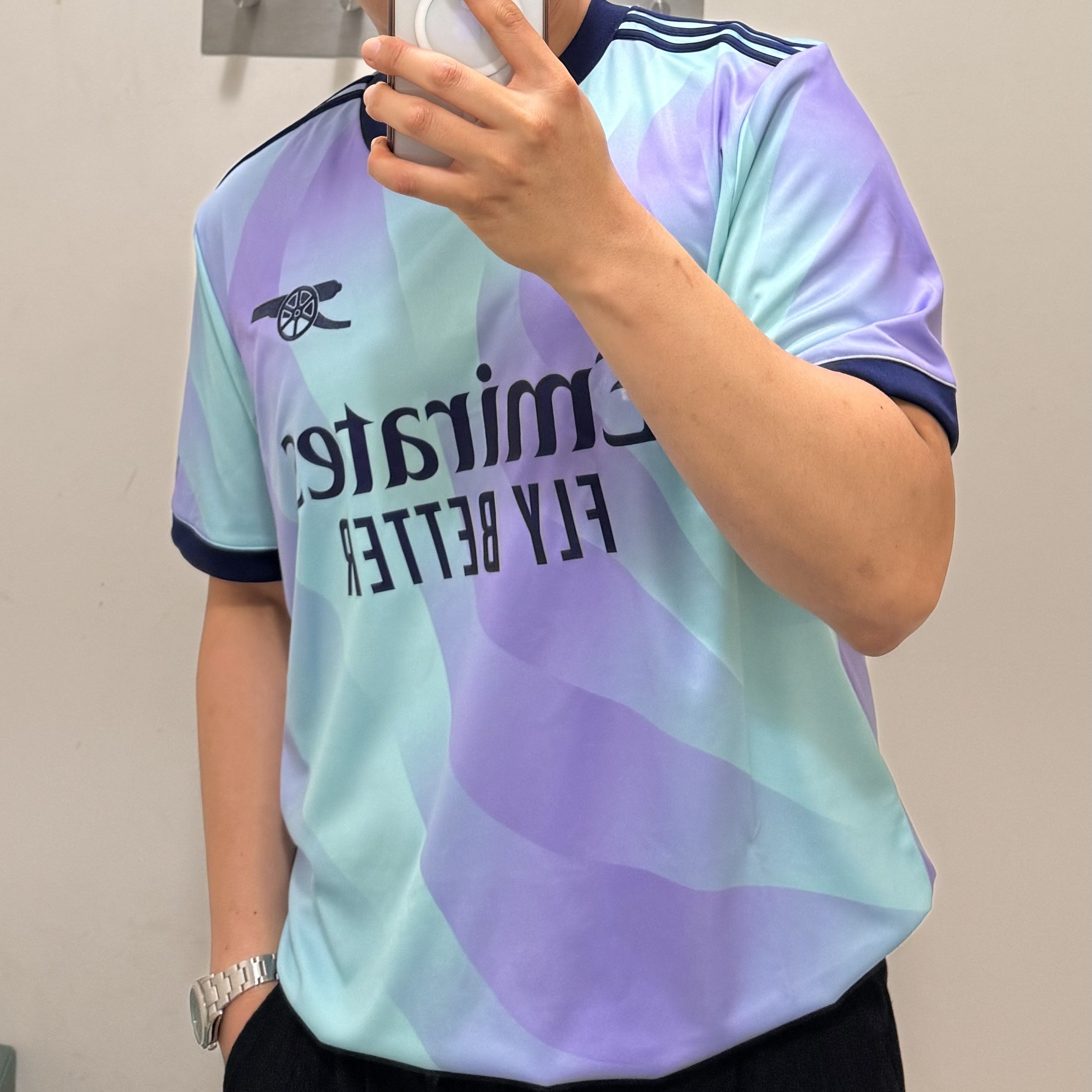 Adidas Arsenal 2024/25 3rd Jersey Clear Aqua - KR Sizing (Non Marking Ver.) 착용 스타일