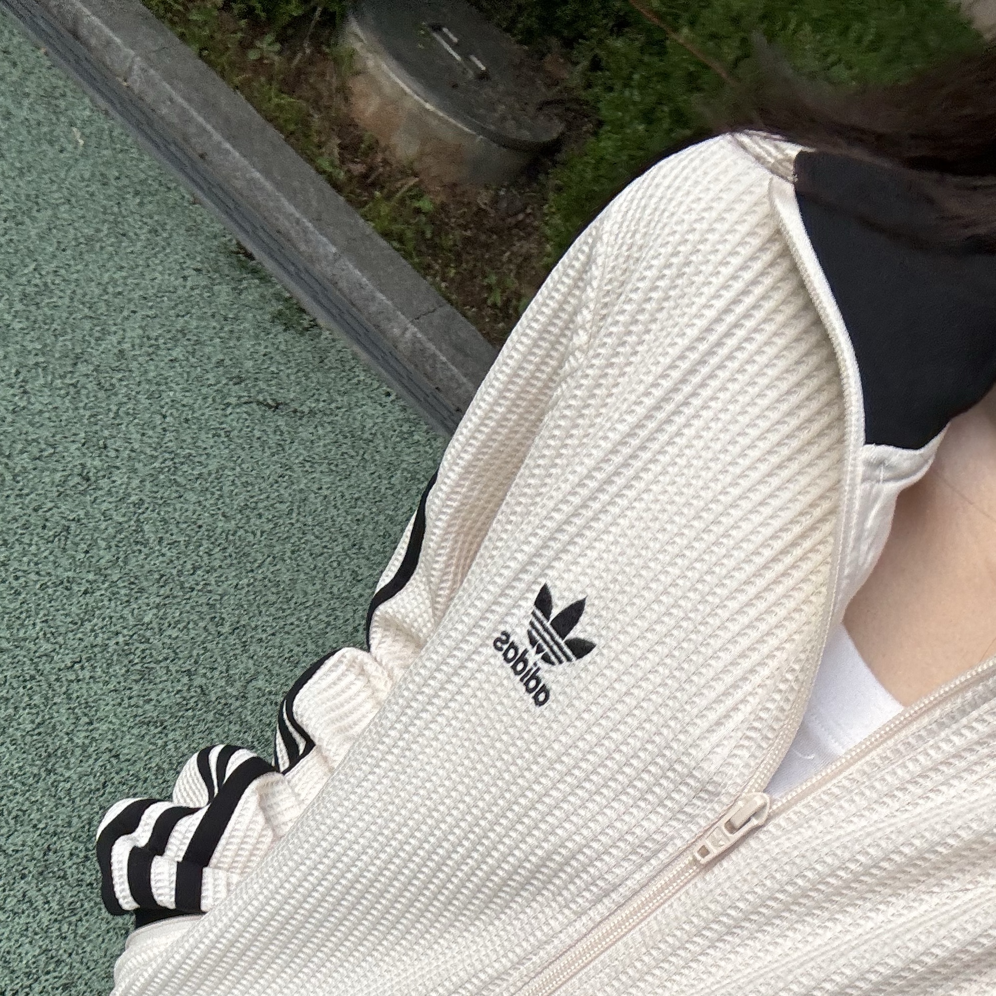 Adidas Waffle Beckenbauer Track Top Wonder White - KR Sizing 착용 스타일
