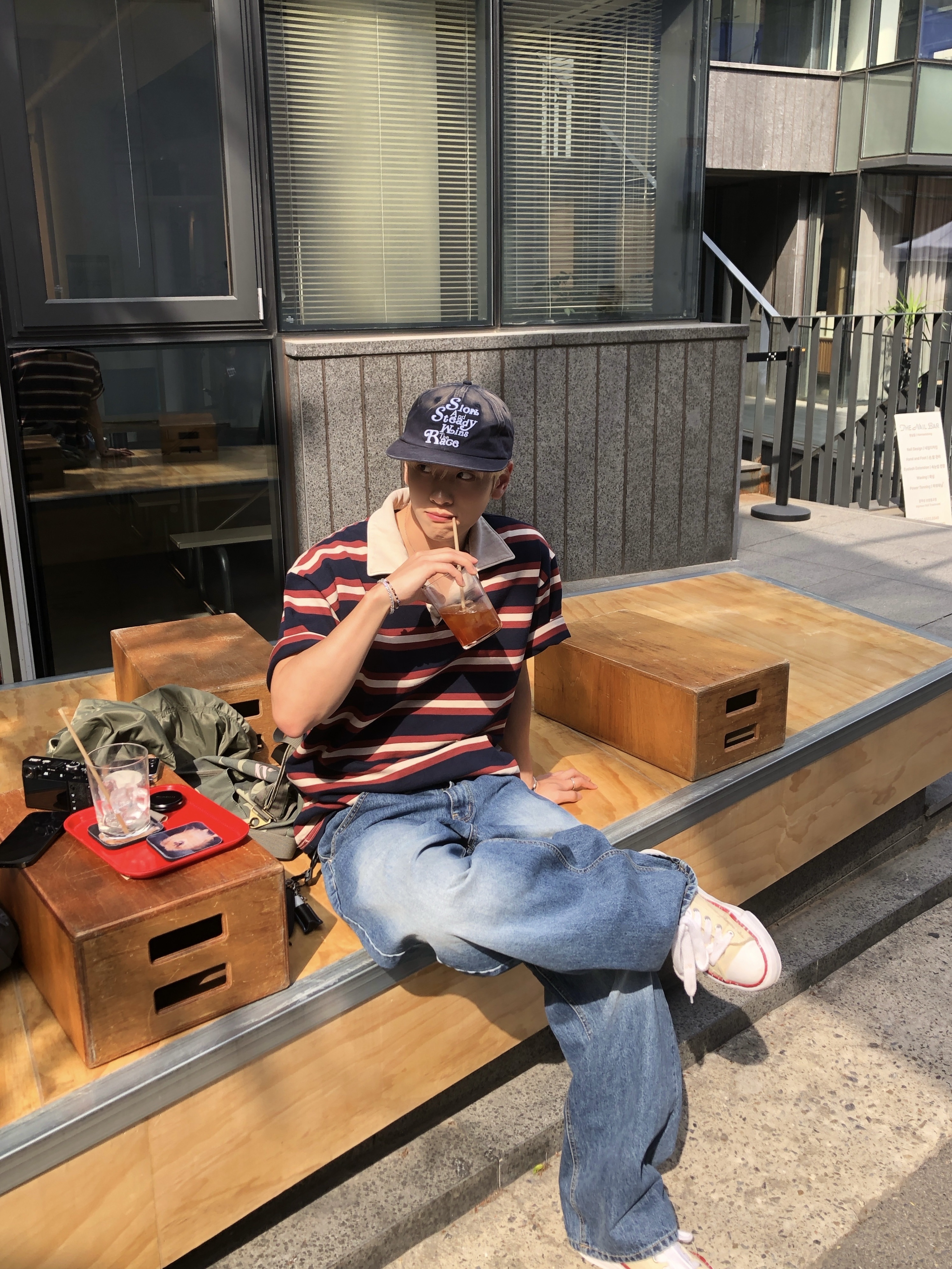 Maison Mihara Yasuhiro Peterson OG Sole Canvas Low-top Sneakers Natural 착용 스타일 - 2