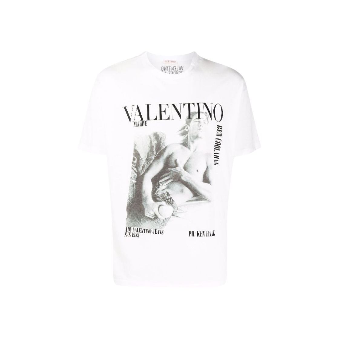 발렌티노 아카이브 프린트 코튼 티셔츠 화이트(Valentino Archive Print Cotton T-Shirt White)