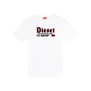 Diesel T-Adjust-K1 T-Shirt with Flocked Diesel Print White