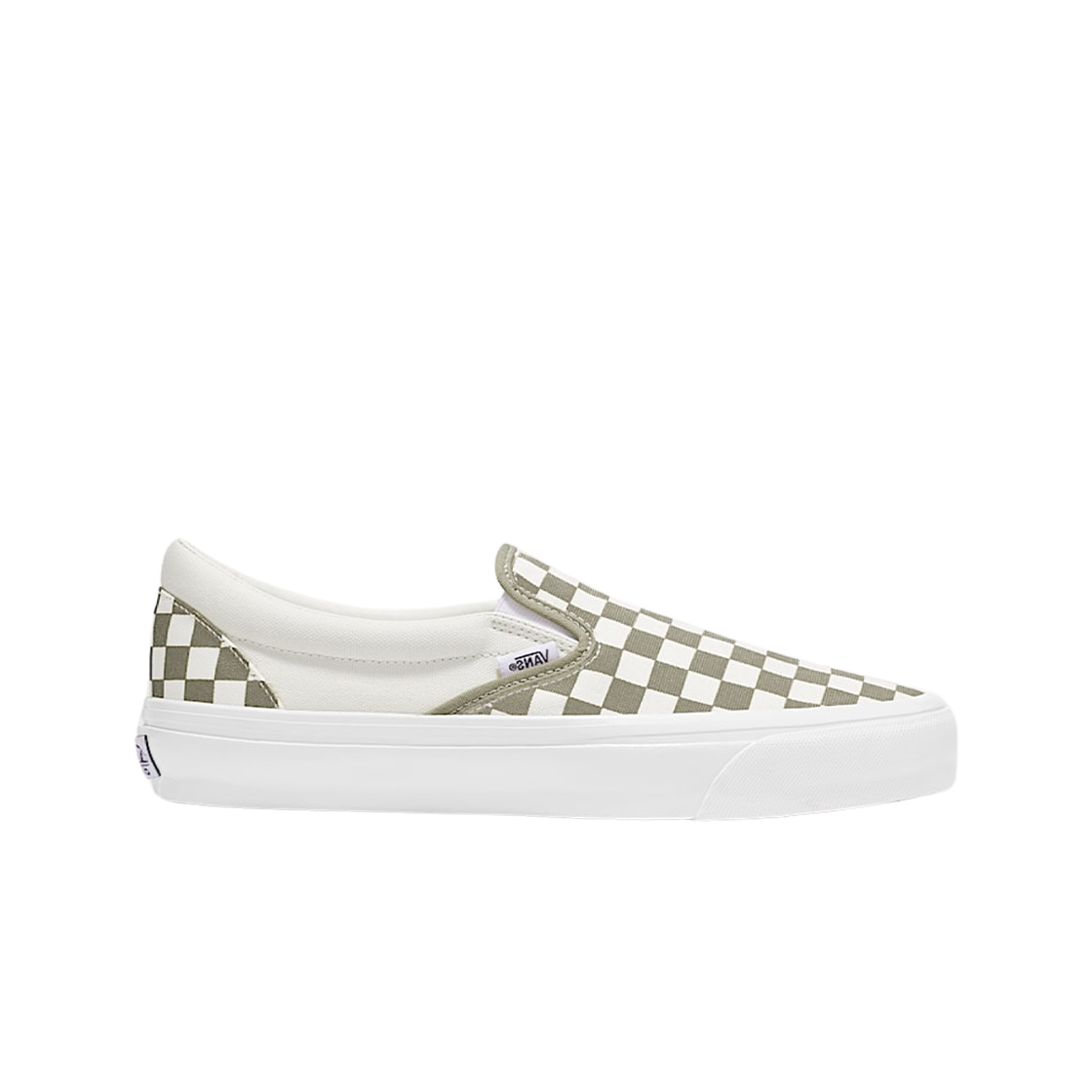VN000D5AEQB Vans Premium Slip-On Checkerboard Eucalyptus Beige White