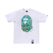 BAPE x Van Gogh Museum Ape Head Canvas Art T-Shirt White Sax