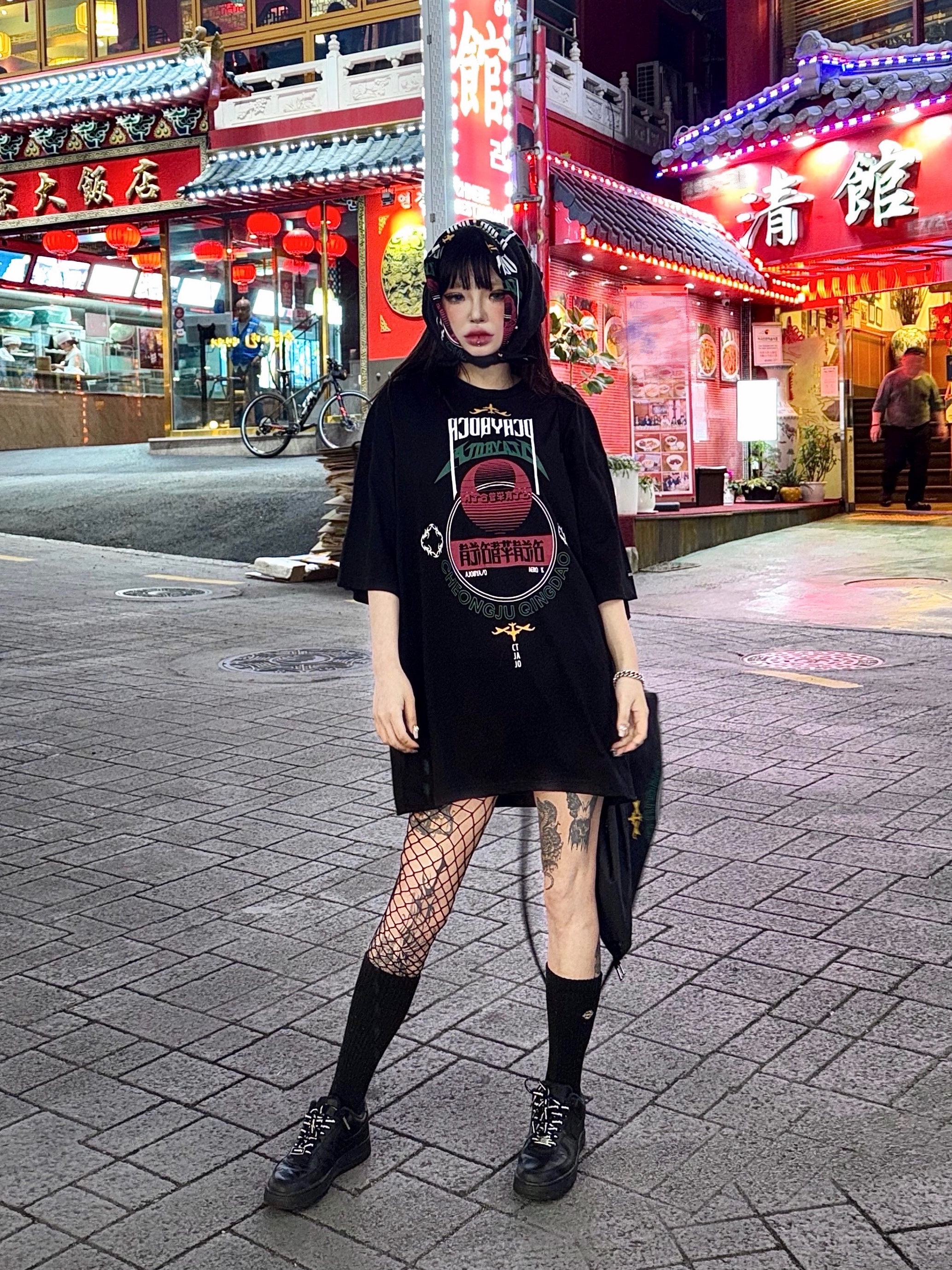 Nike x Supreme Air Force 1 Low Black 착용 스타일