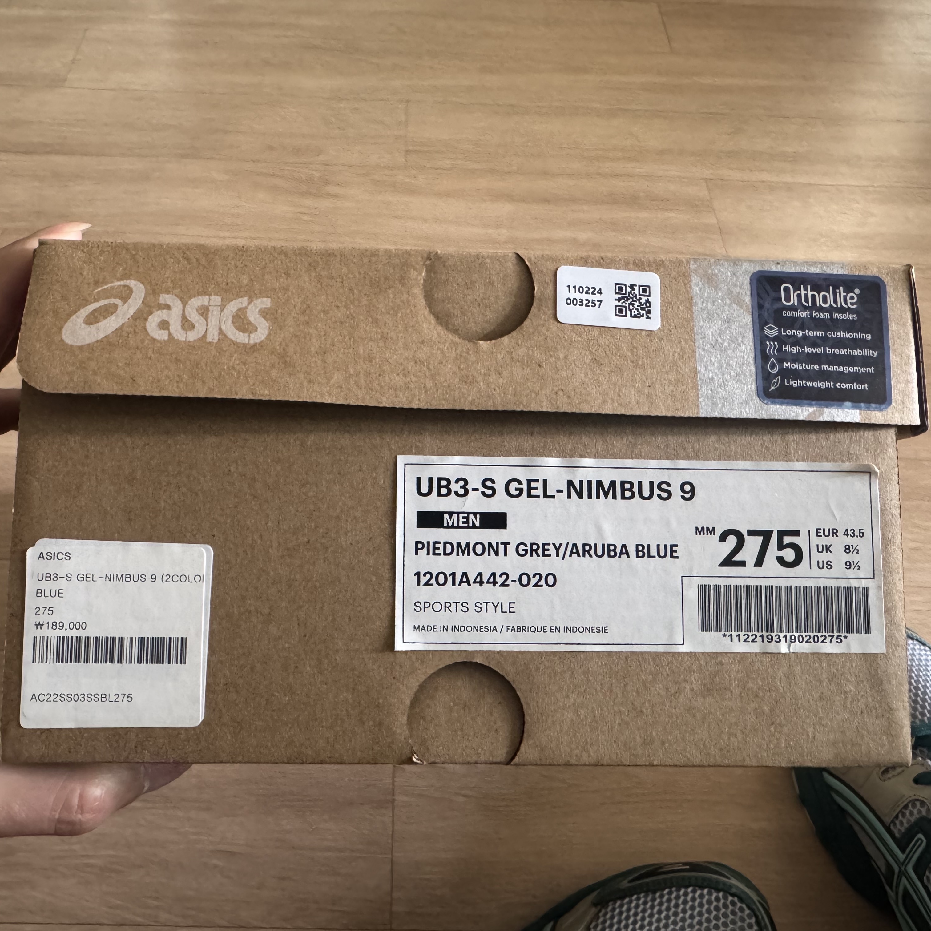 Asics UB3-S Gel-Nimbus 9 Piedmont Grey 착용 스타일 - 6