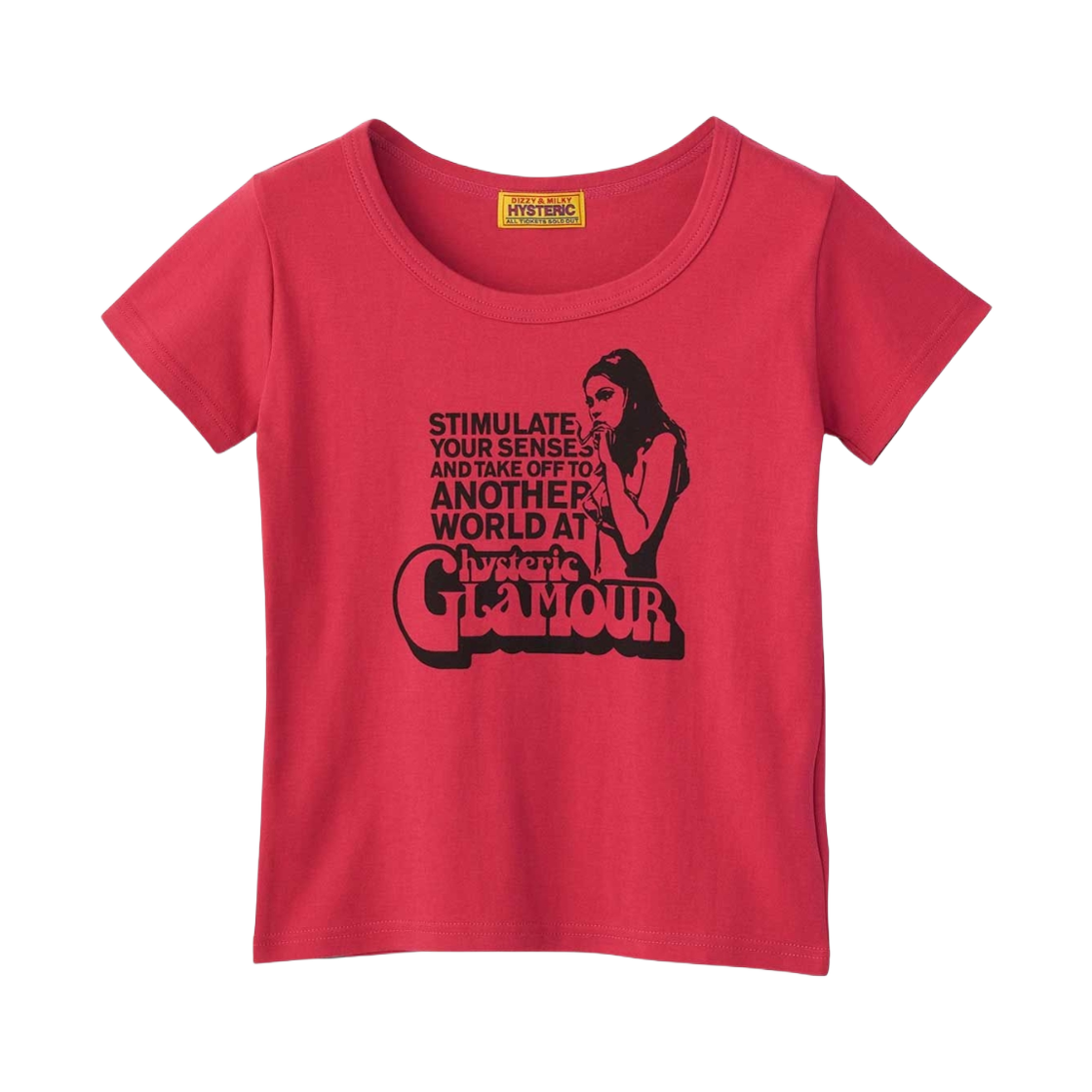 (W) 히스테릭 글래머 스모킹 걸 치비 티셔츠 핑크((W) Hysteric Glamour Smoking Girl Chibi T-Shirt Pink) - 1
