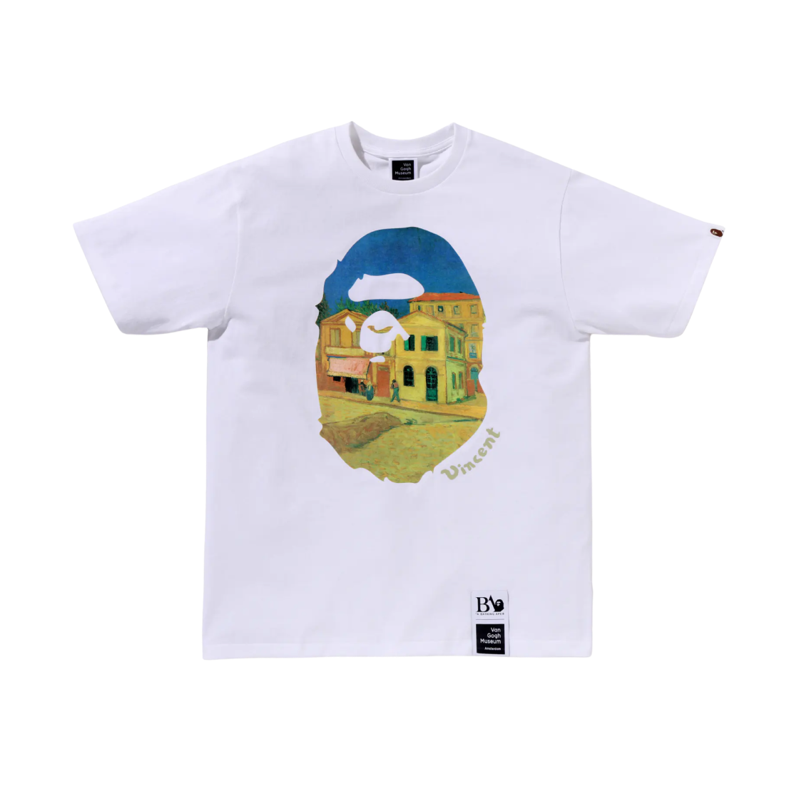 베이프 x 반 고흐 뮤지엄 에이프 헤드 캔버스 아트 티셔츠 화이트(BAPE x Van Gogh Museum Ape Head Canvas Art T-Shirt White) - 1
