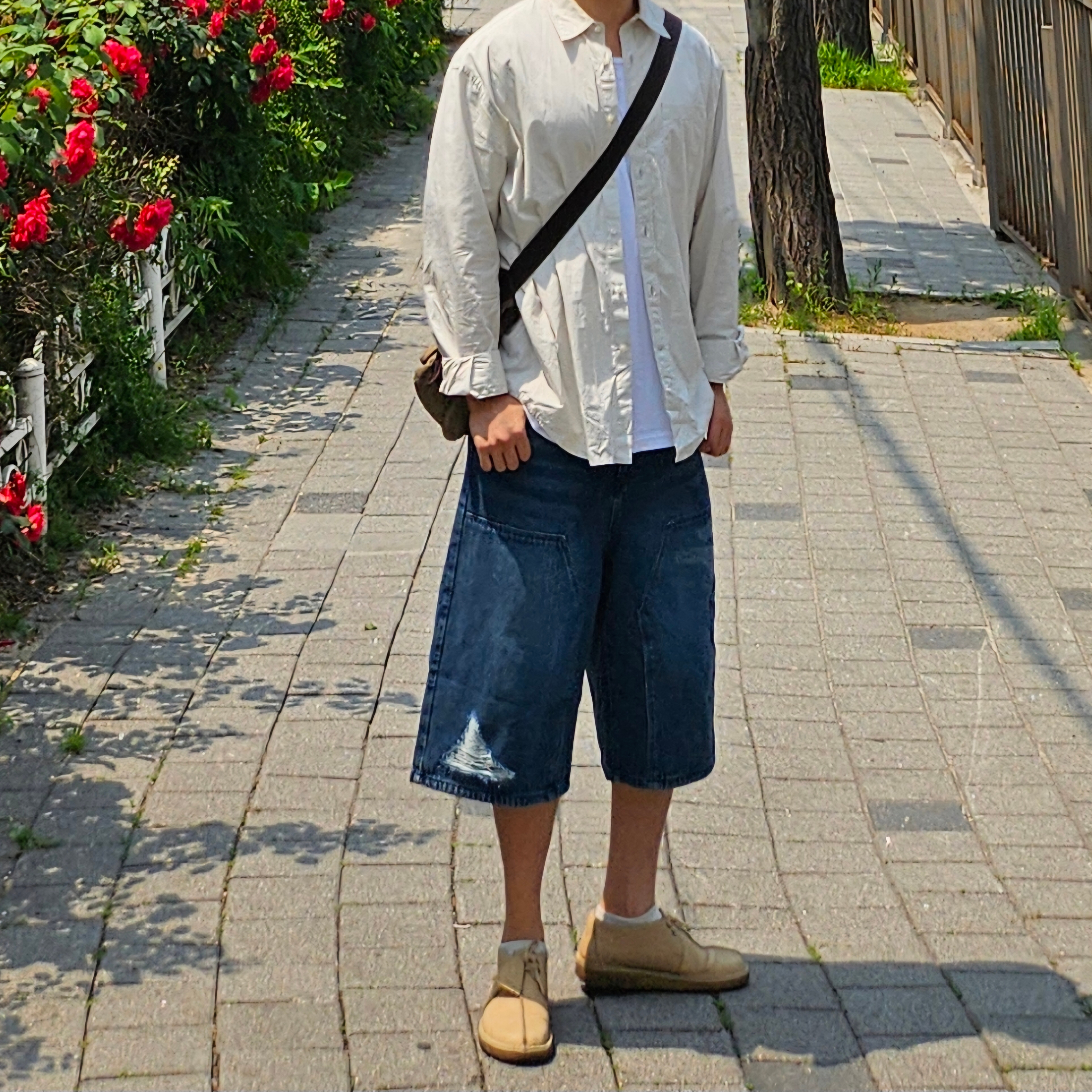 Clarks Desert Trek Sand Suede 착용 스타일 - 3